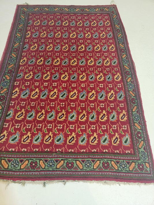 Hand-Knotted Wool Rug Tabriz 3'2" x 4'9"