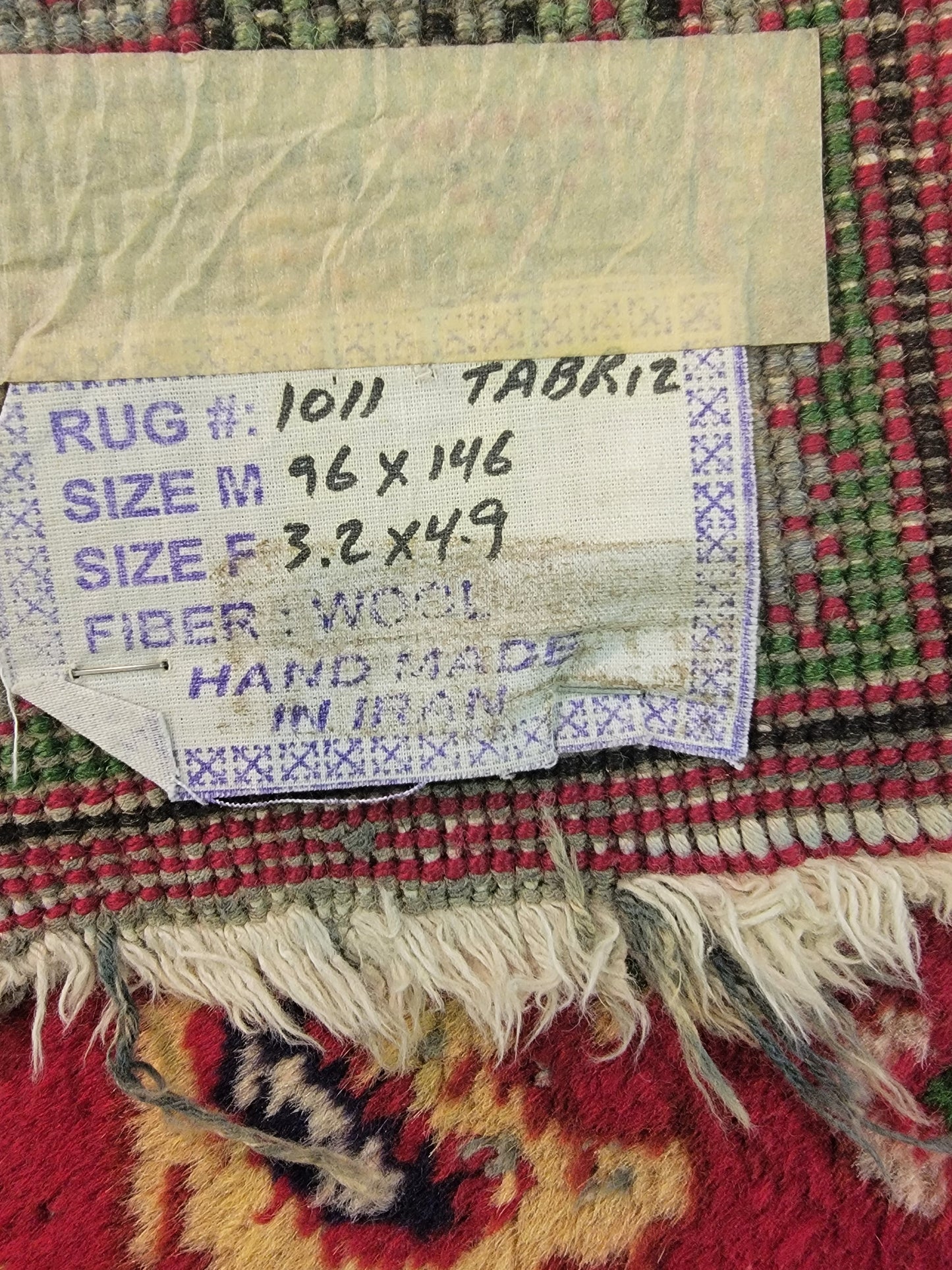 Hand-Knotted Wool Rug Tabriz 3'2" x 4'9"