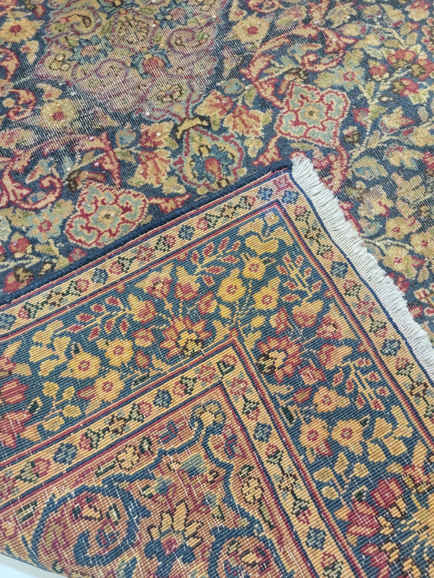 Hand-Knotted Wool Rug Kerman Rahvar