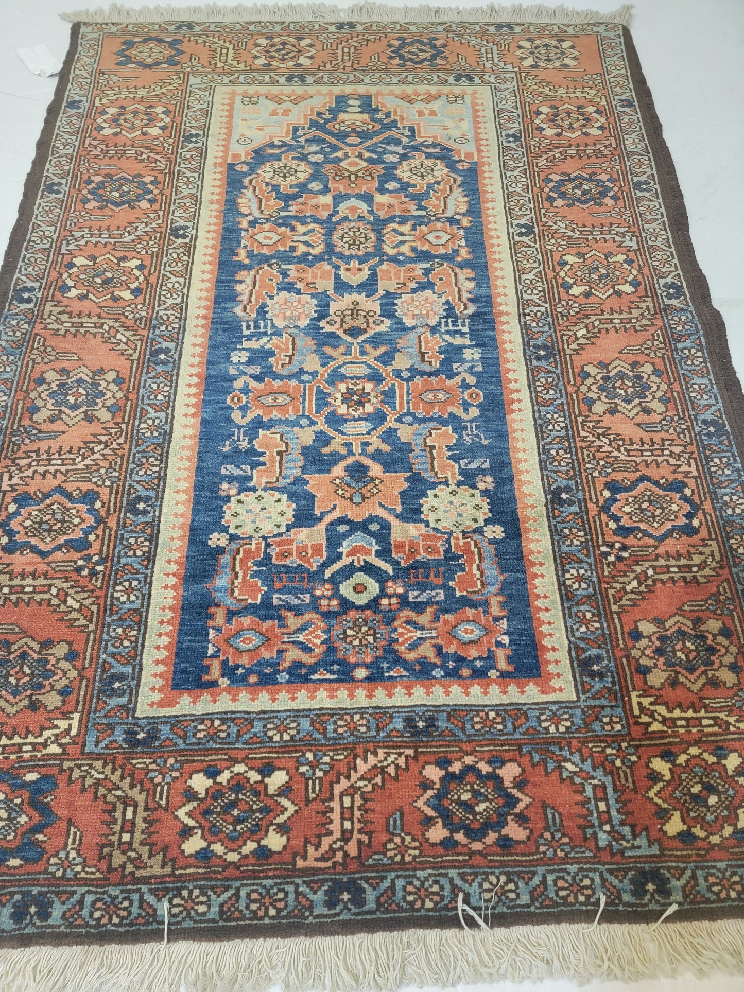 Hand-Knotted Wool Rug Heriz 3'5" x 4'9"