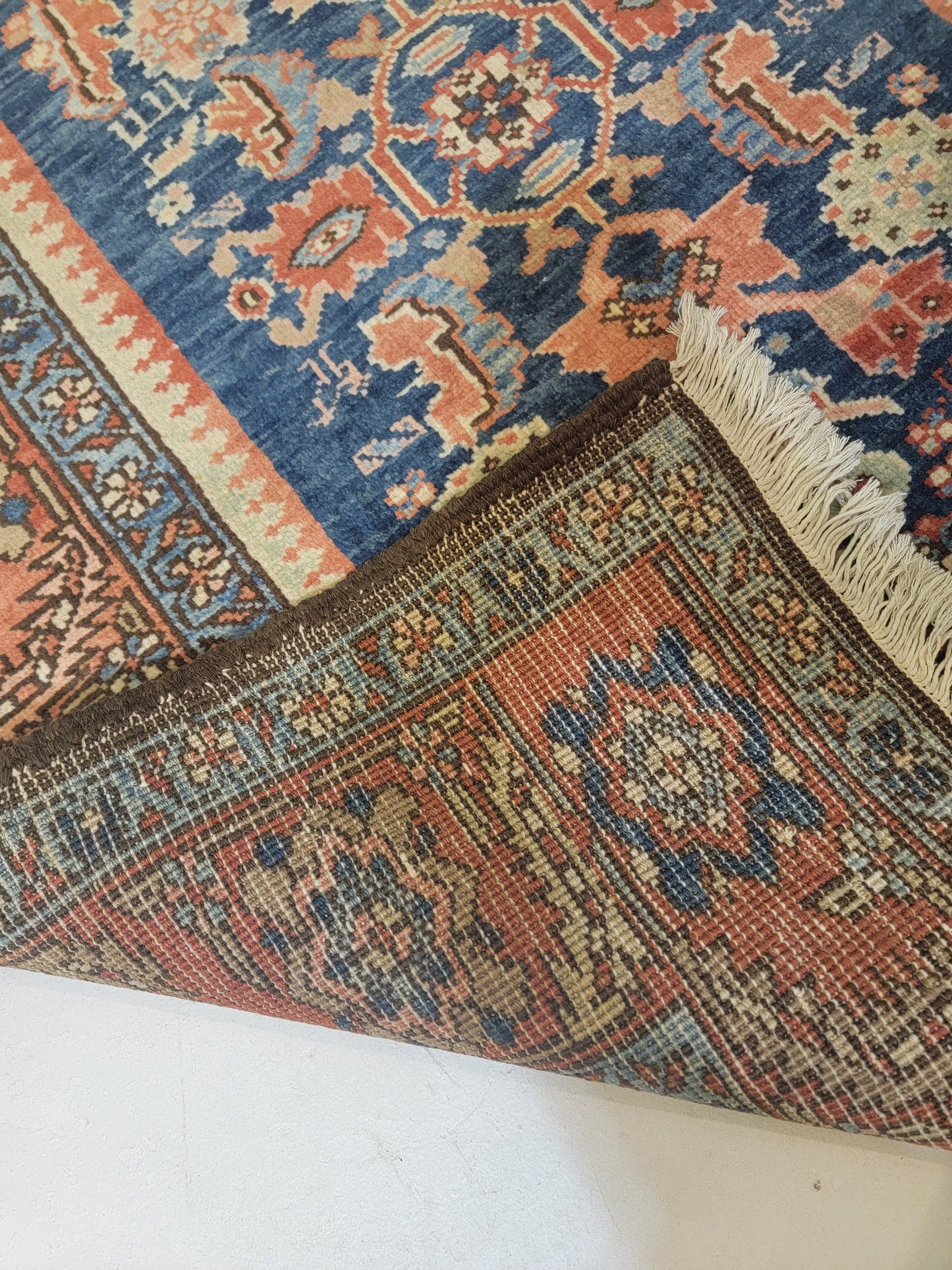 Hand-Knotted Wool Rug Heriz 3'5" x 4'9"