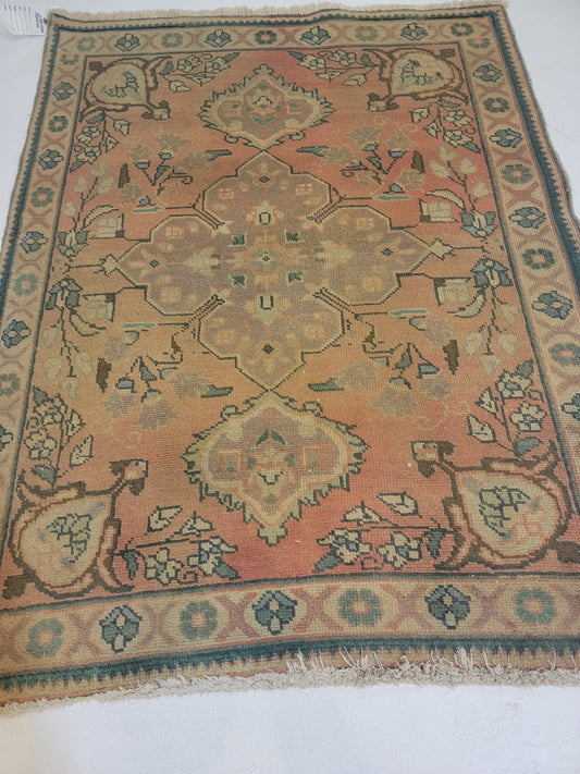 Hand-Knotted Wool Rug Tabriz 3'4" x 4'6"