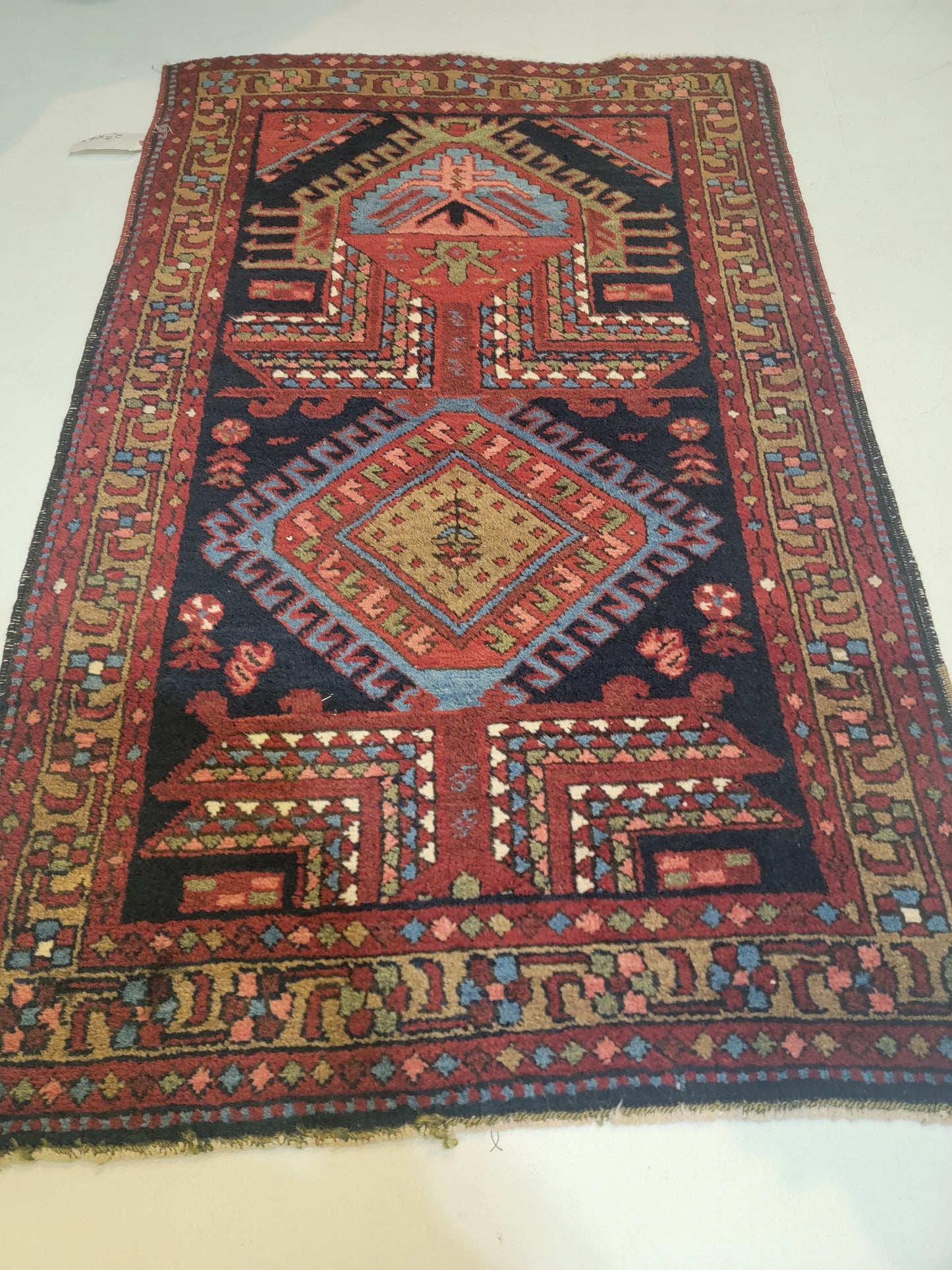 Hand-Knotted Wool Rug Heriz Karajeh 2'10" x 4'8"