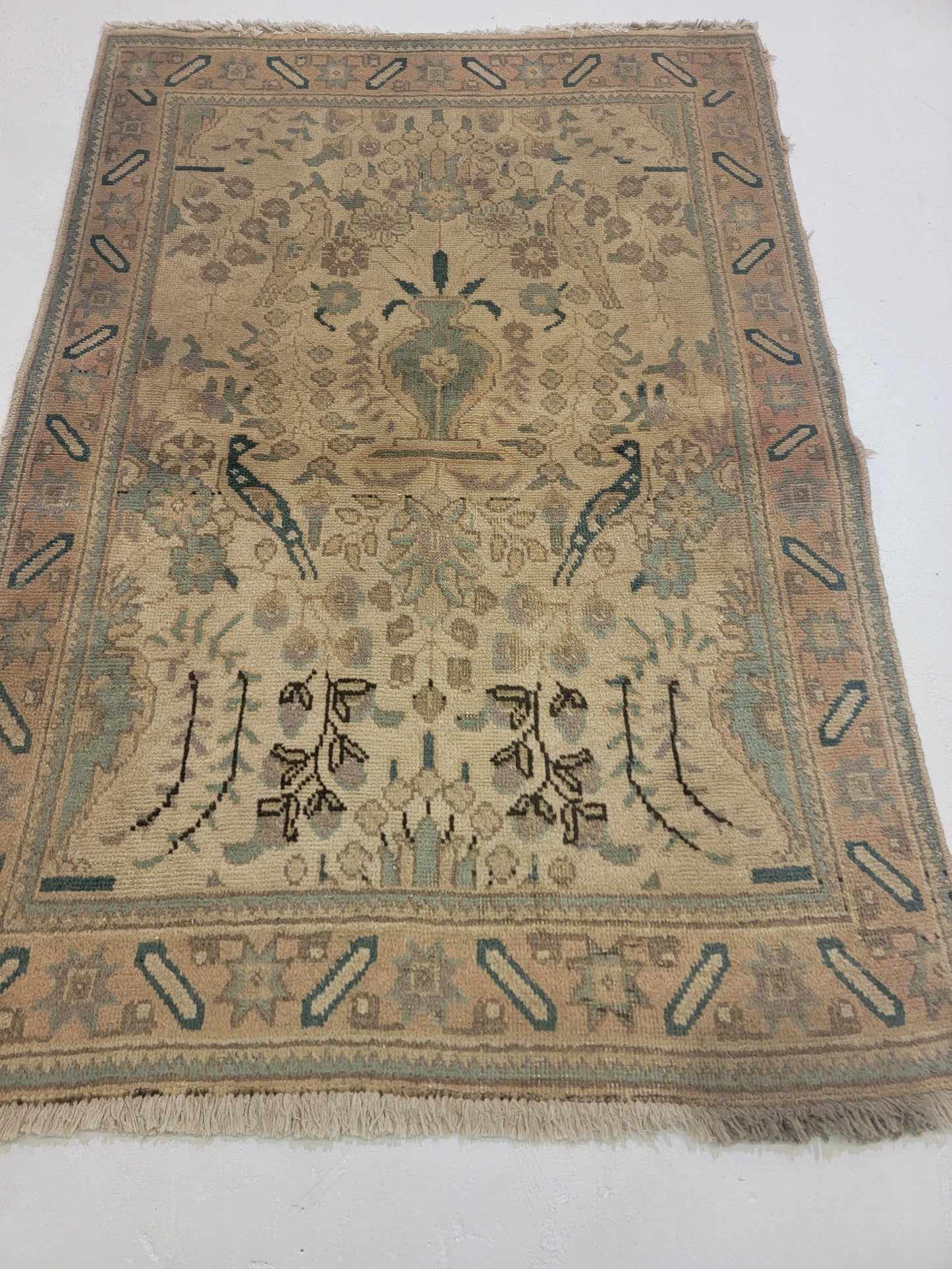 Hand-Knotted Wool Rug Tabriz 3' x 5'