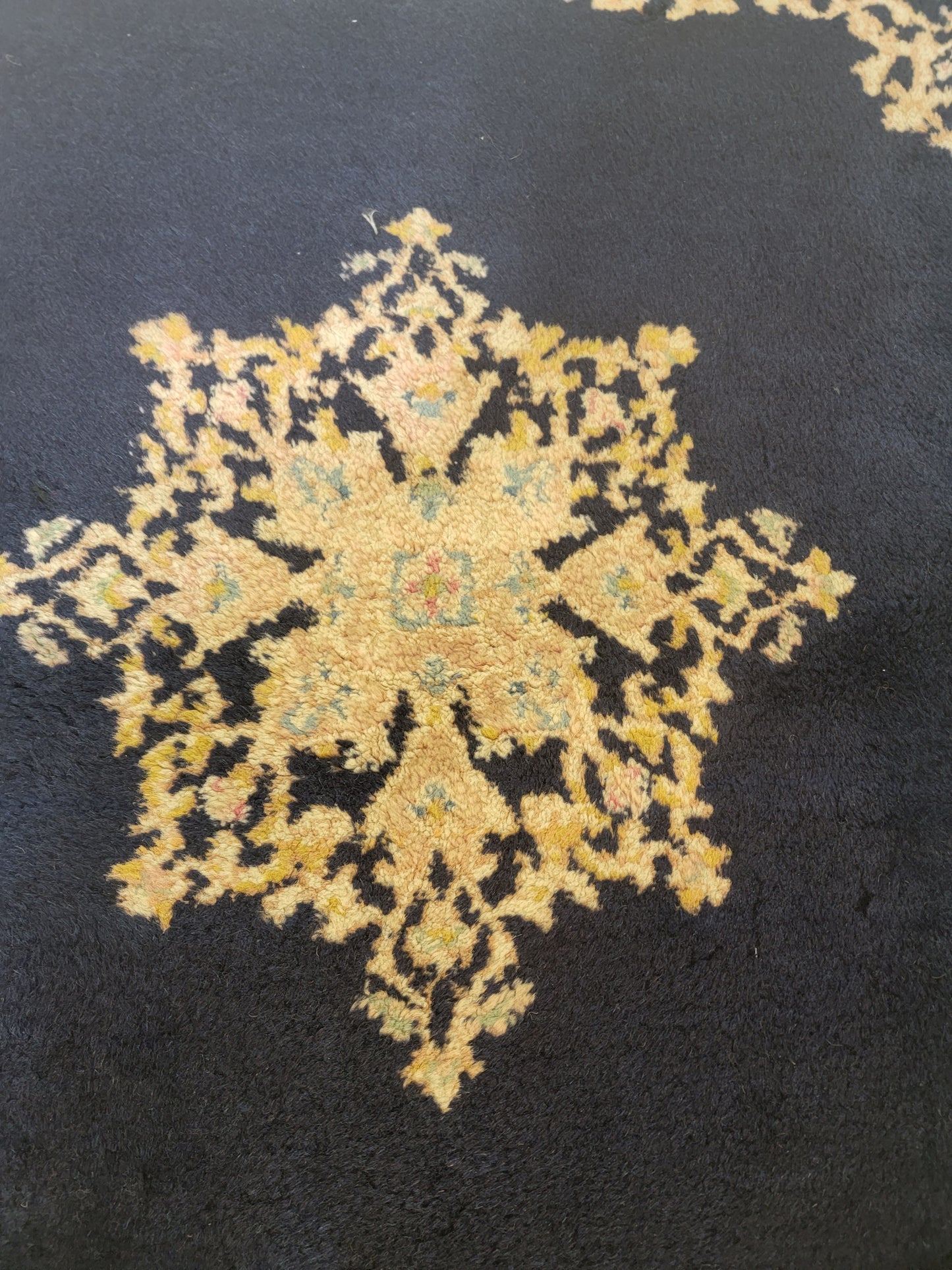 Hand-Knotted Wool Rug Kerman 4' x 4'4"