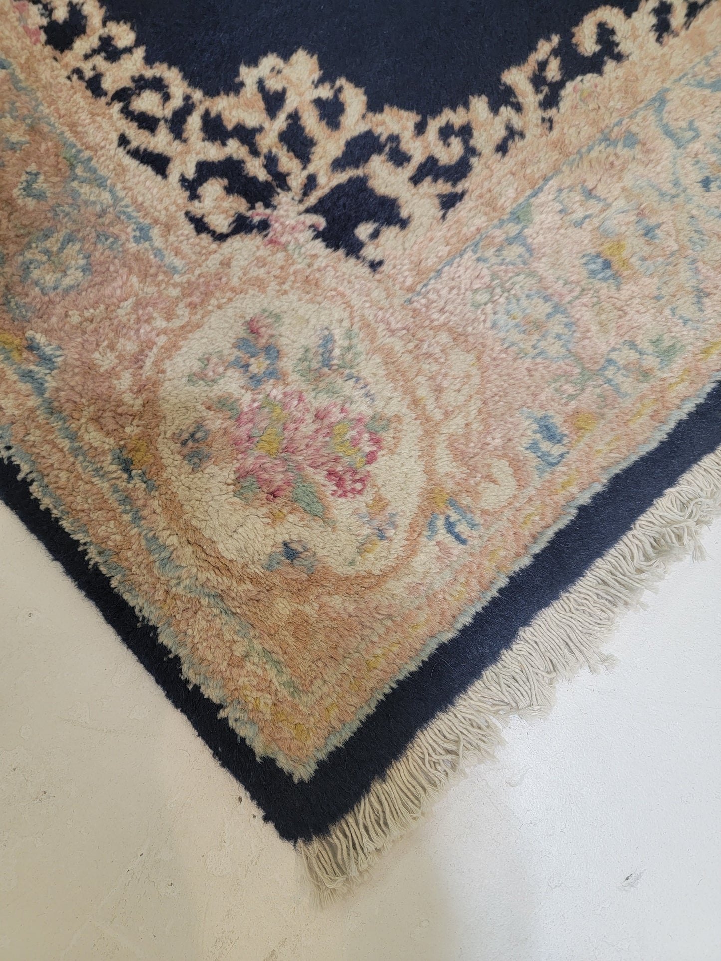 Hand-Knotted Wool Rug Kerman 4' x 4'4"