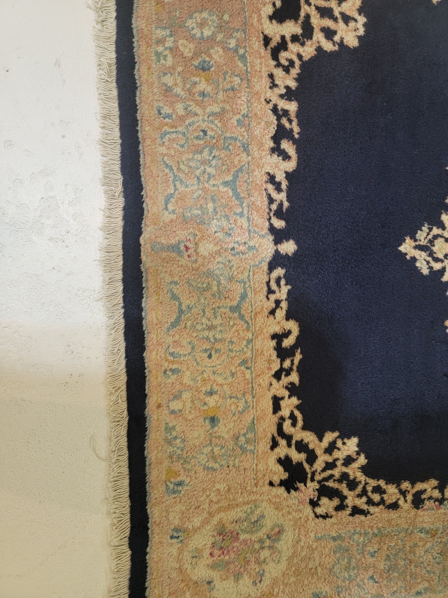 Hand-Knotted Wool Rug Kerman 4' x 4'4"