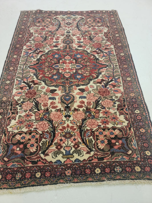 Hand-Knotted Wool Rug Hamedan Borchaloo 3'3" x 5'2"