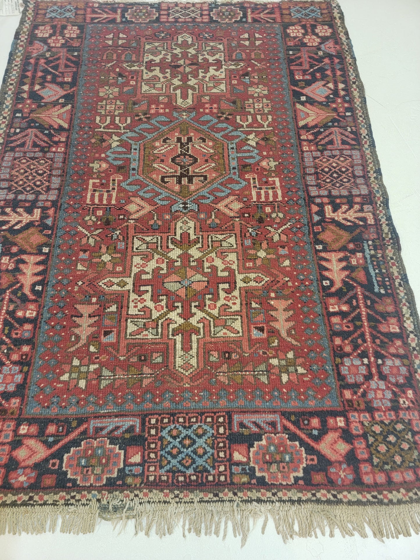 Hand-Knotted Wool Rug Heriz Karajeh 3' x 5'
