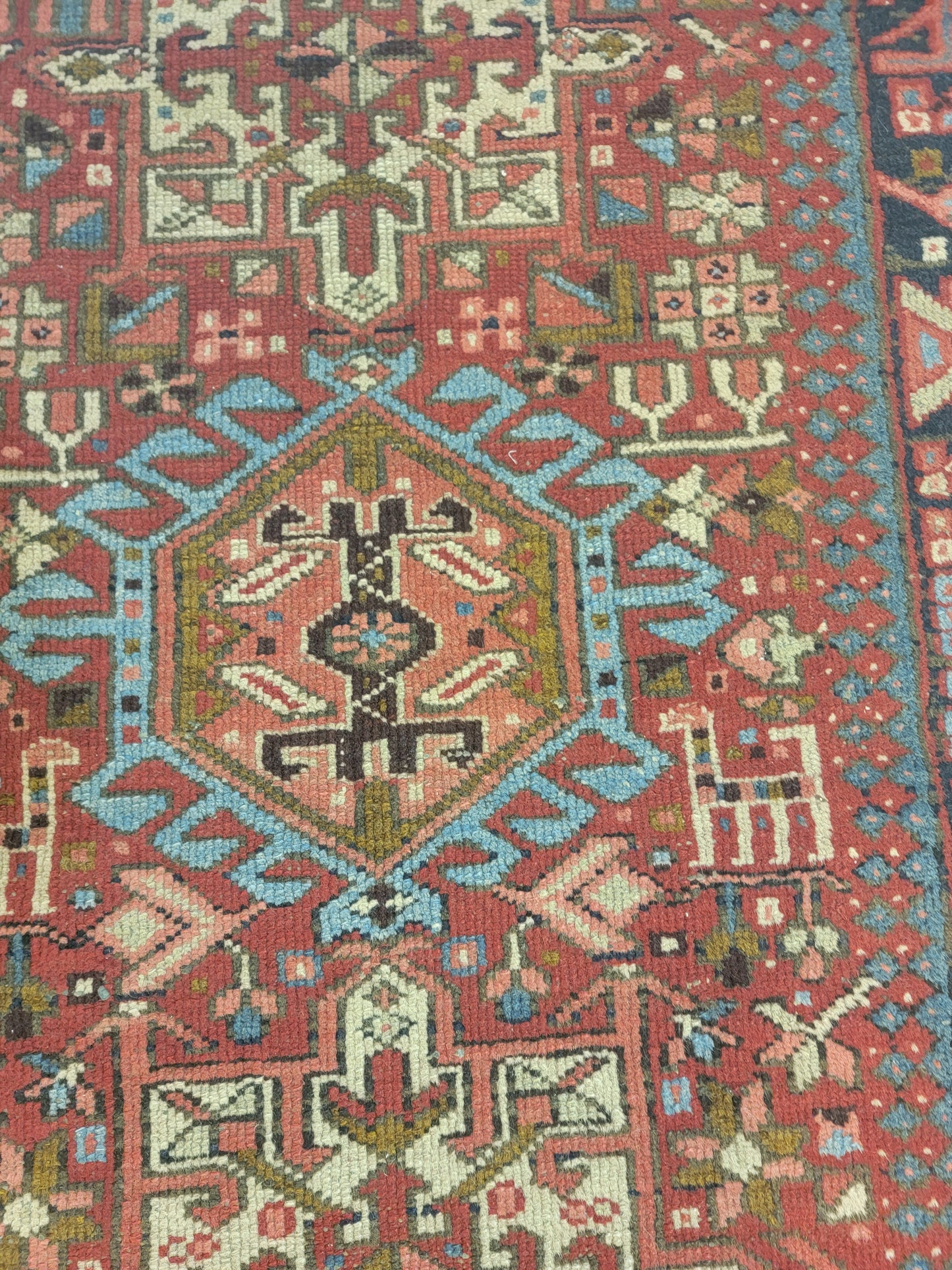 Hand-Knotted Wool Rug Heriz Karajeh 3' x 5'