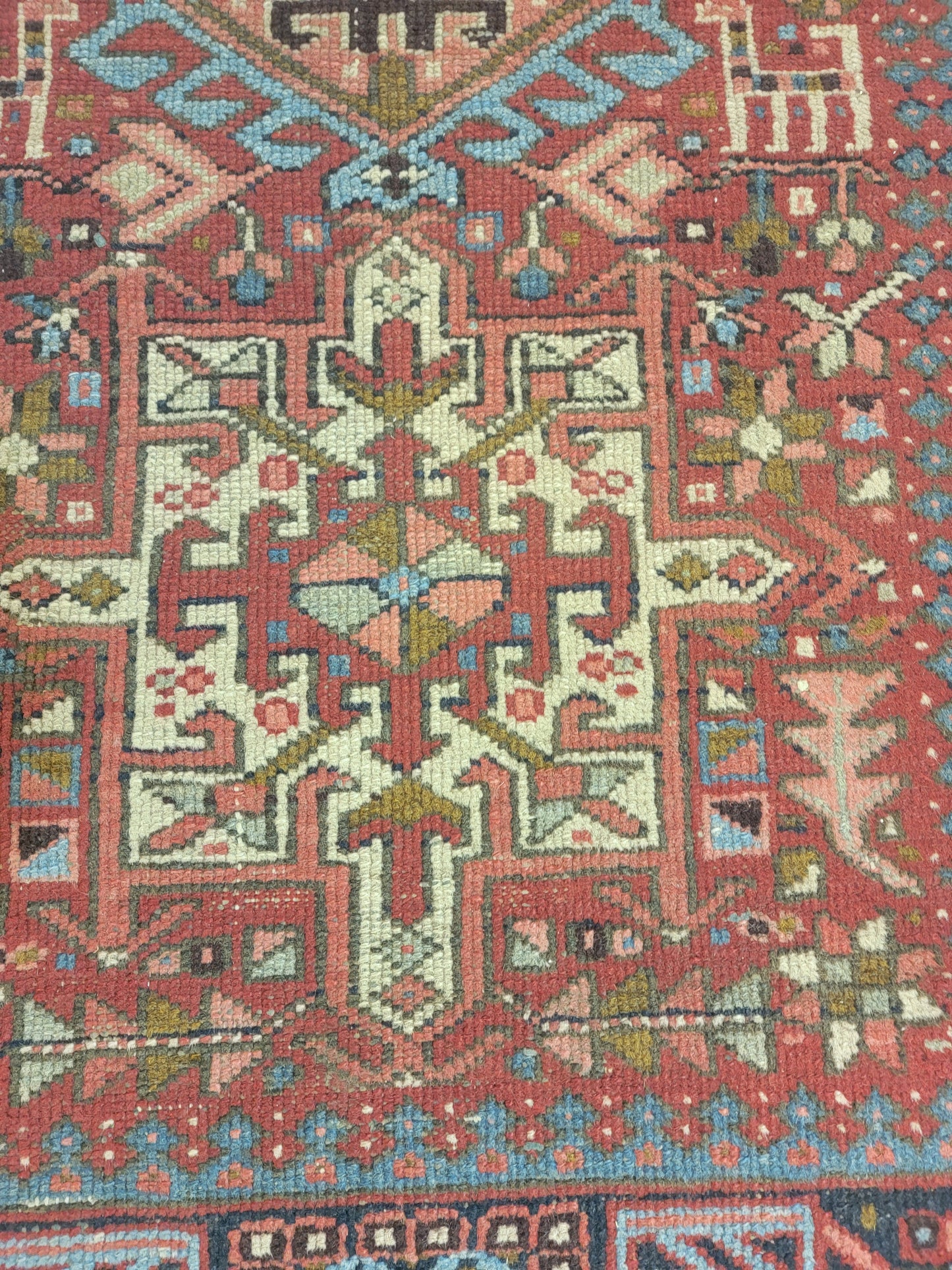 Hand-Knotted Wool Rug Heriz Karajeh 3' x 5'