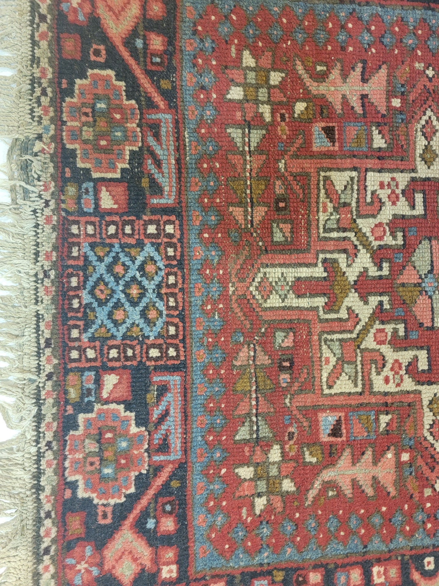 Hand-Knotted Wool Rug Heriz Karajeh 3' x 5'