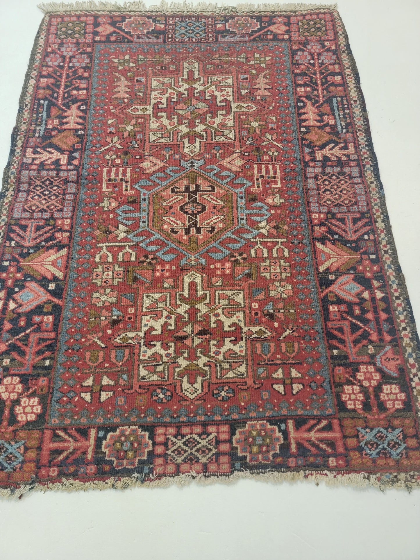 Hand-Knotted Wool Rug Heriz Karajeh 3' x 5'