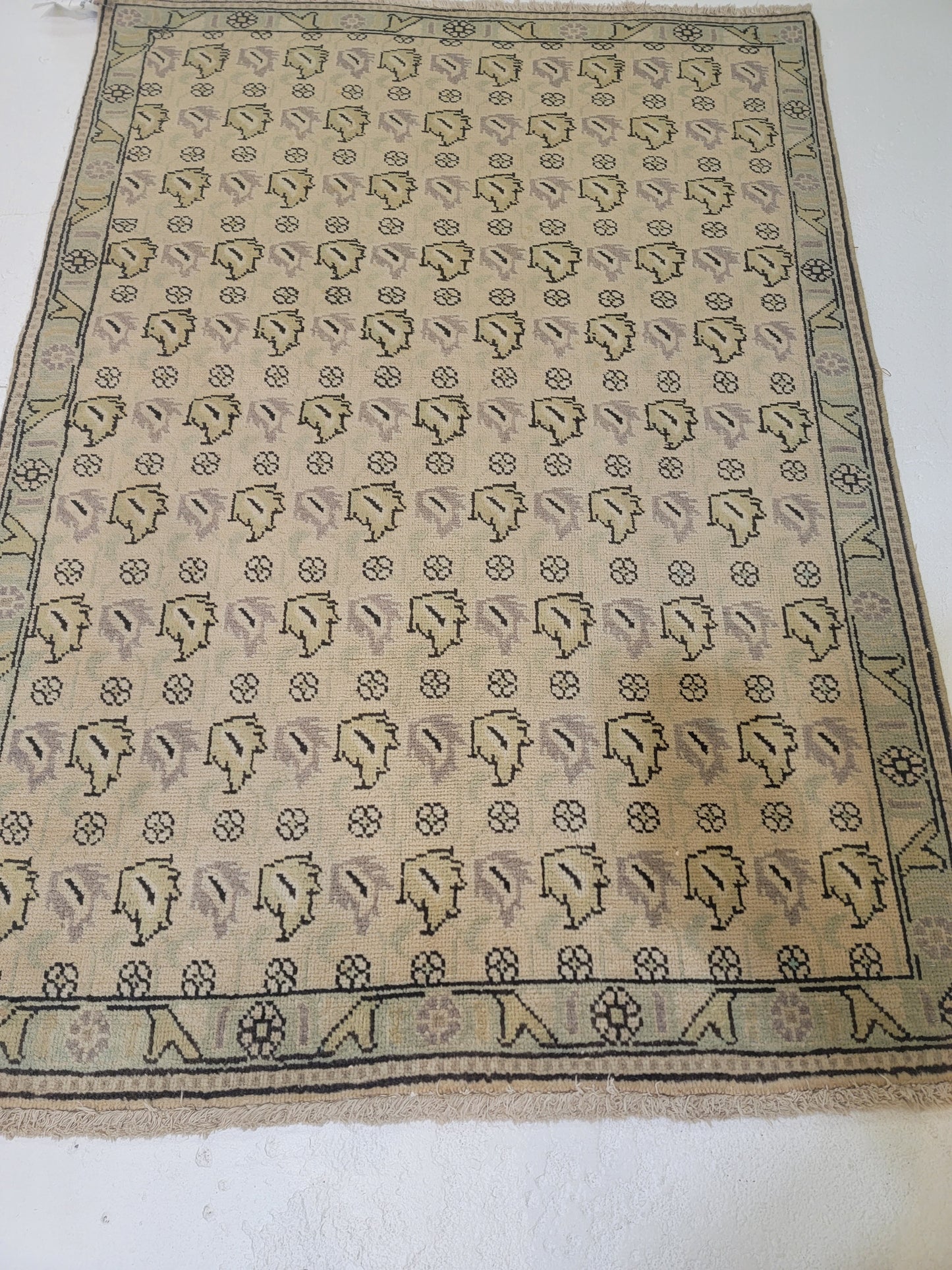 Hand-Knotted Wool Rug 3'3" x 4'6"