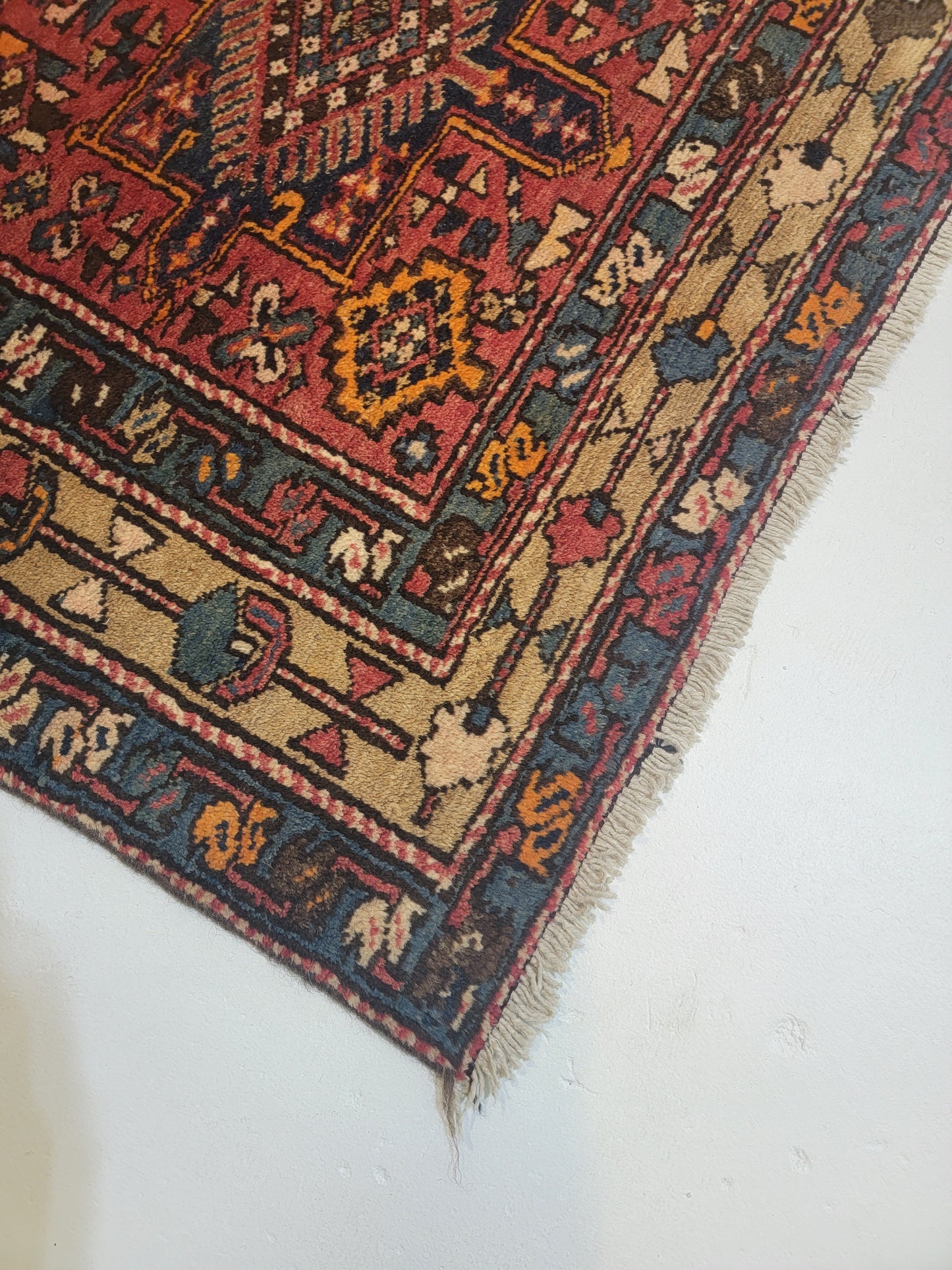 Hand-Knotted Wool Rug Heriz Karajeh 3'3" x 5'5"