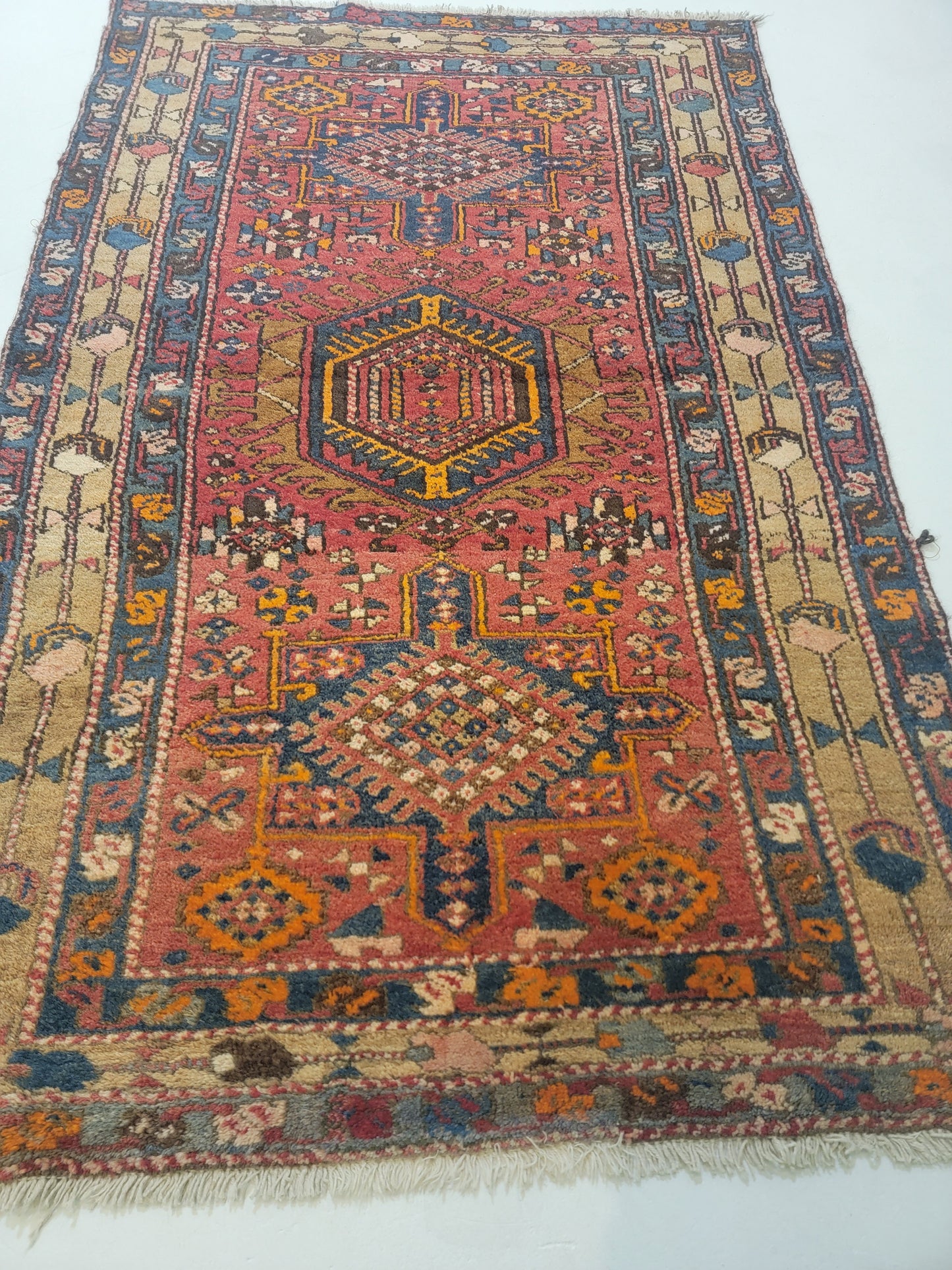 Hand-Knotted Wool Rug Heriz Karajeh 3'3" x 5'5"