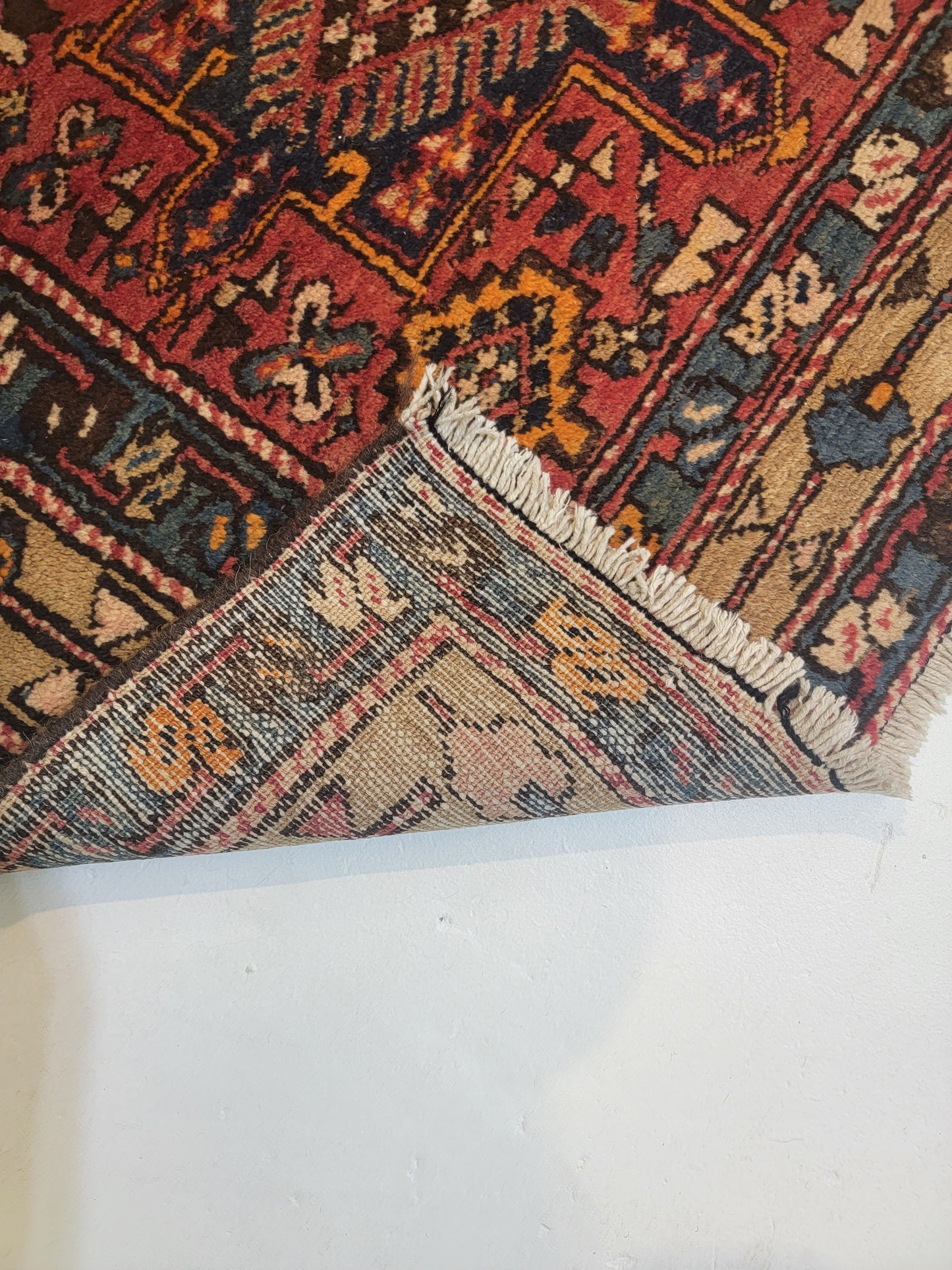 Hand-Knotted Wool Rug Heriz Karajeh 3'3" x 5'5"