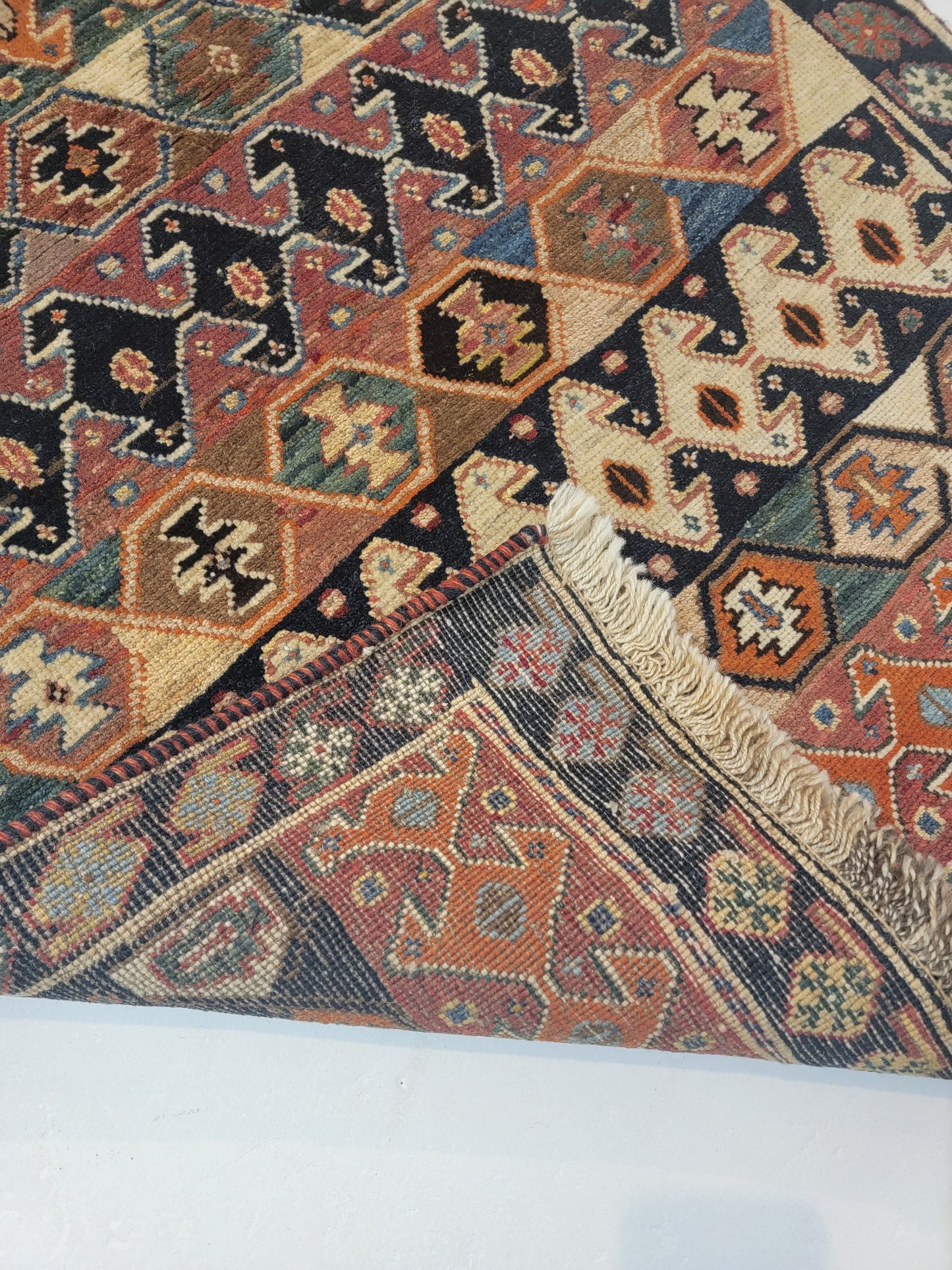 Hand-Knotted Wool Rug Kurdish 2'11" x 4'6"