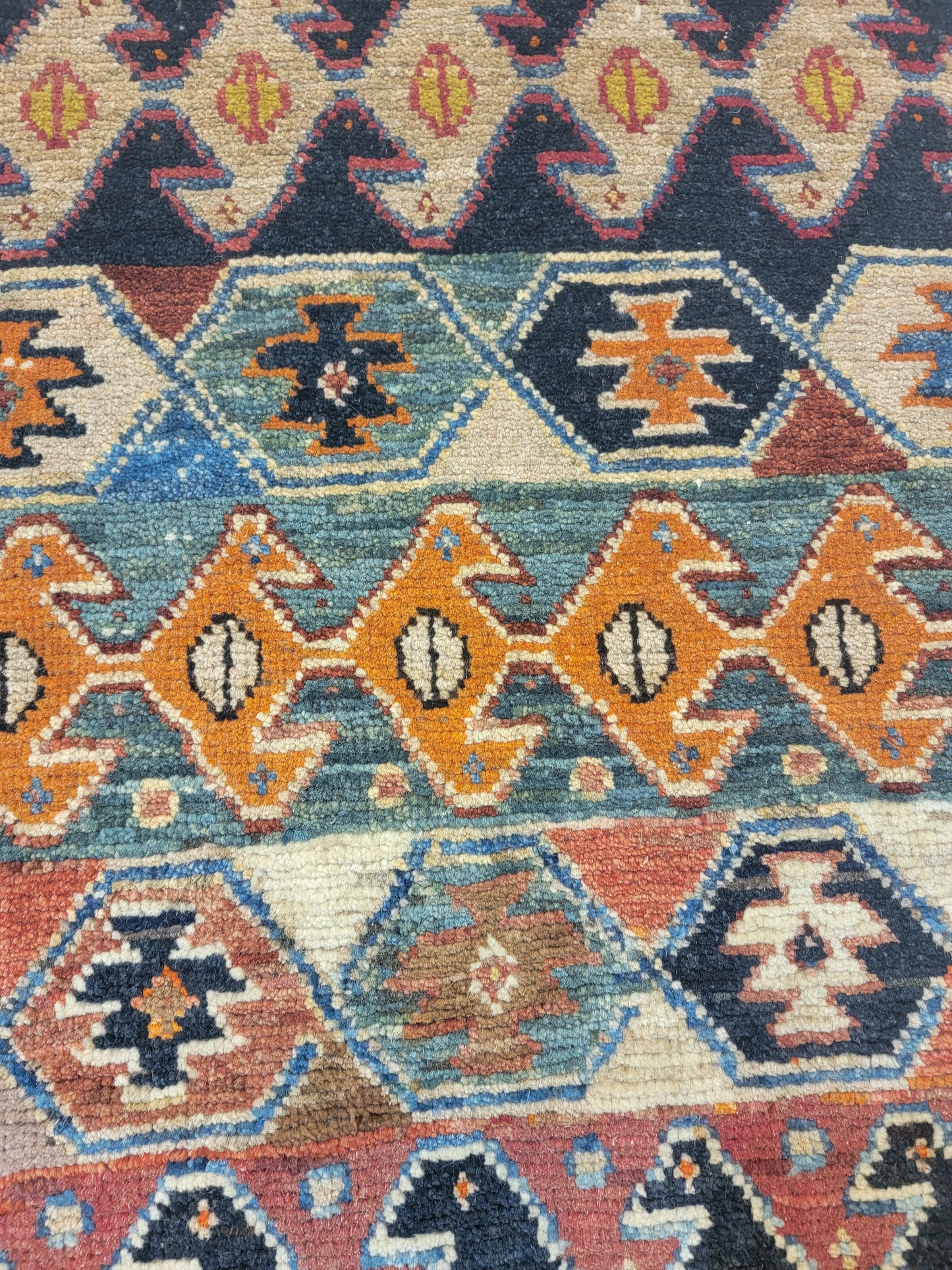 Hand-Knotted Wool Rug Kurdish 2'11" x 4'6"