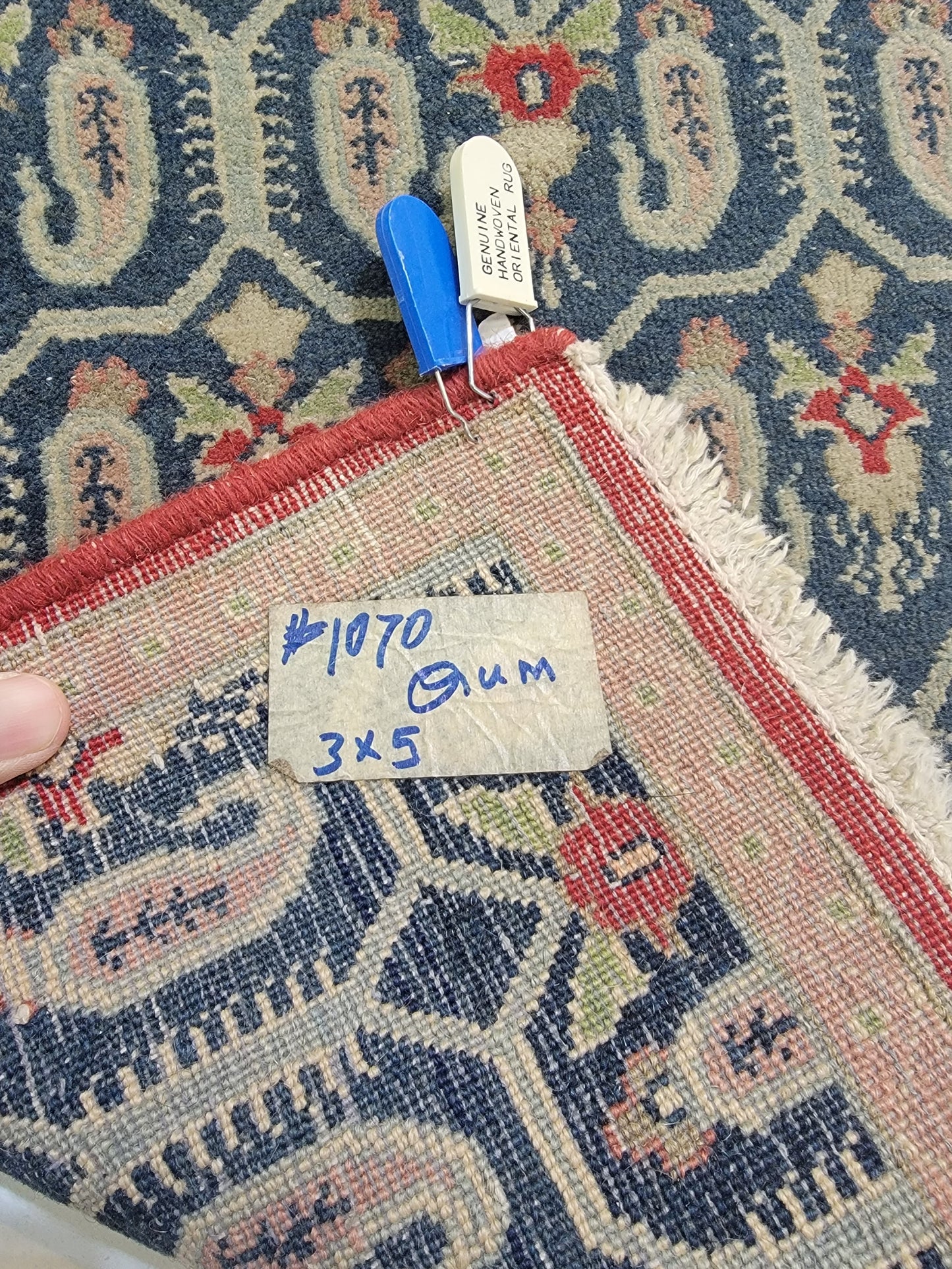 Hand-Knotted Wool Rug Qum 3' x 5'
