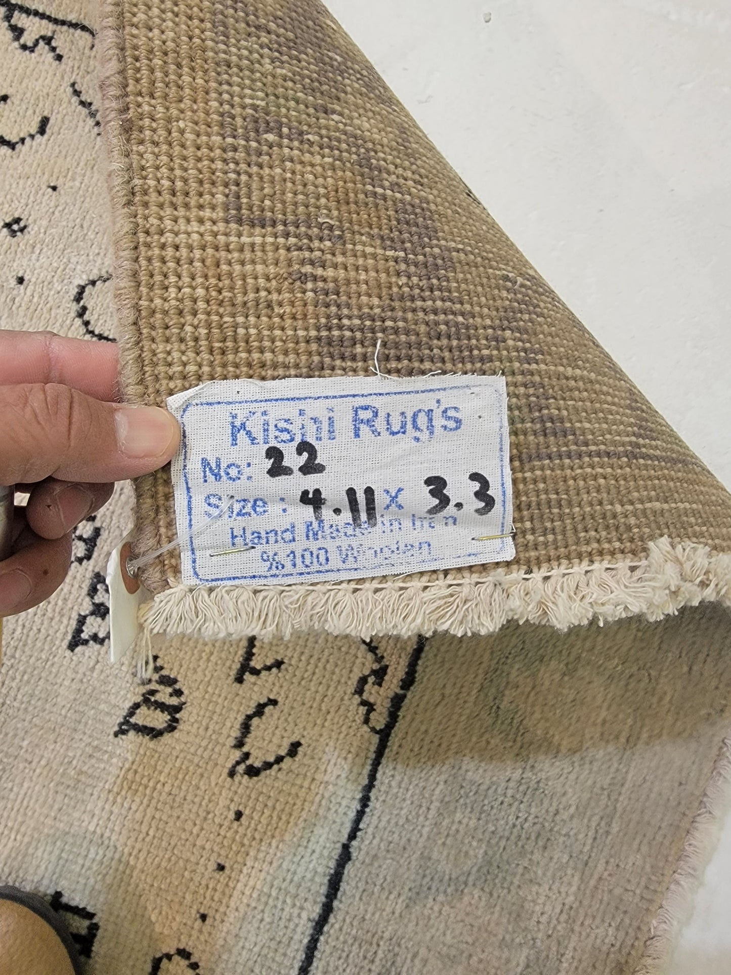 Hand-Knotted Wool Rug Tabriz 3'3" x 4'11"