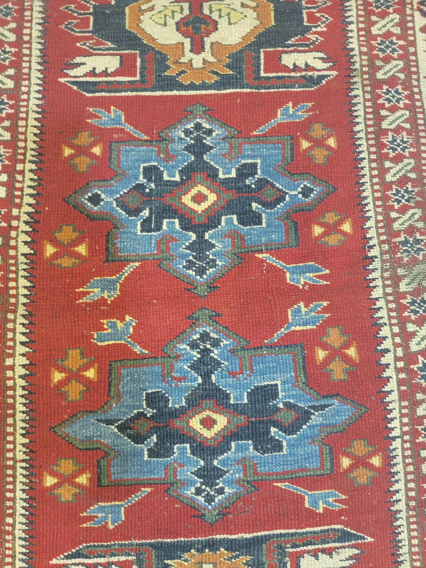 Hand-Knotted Wool Rug Afghani Shirvan 3' x 4'4"