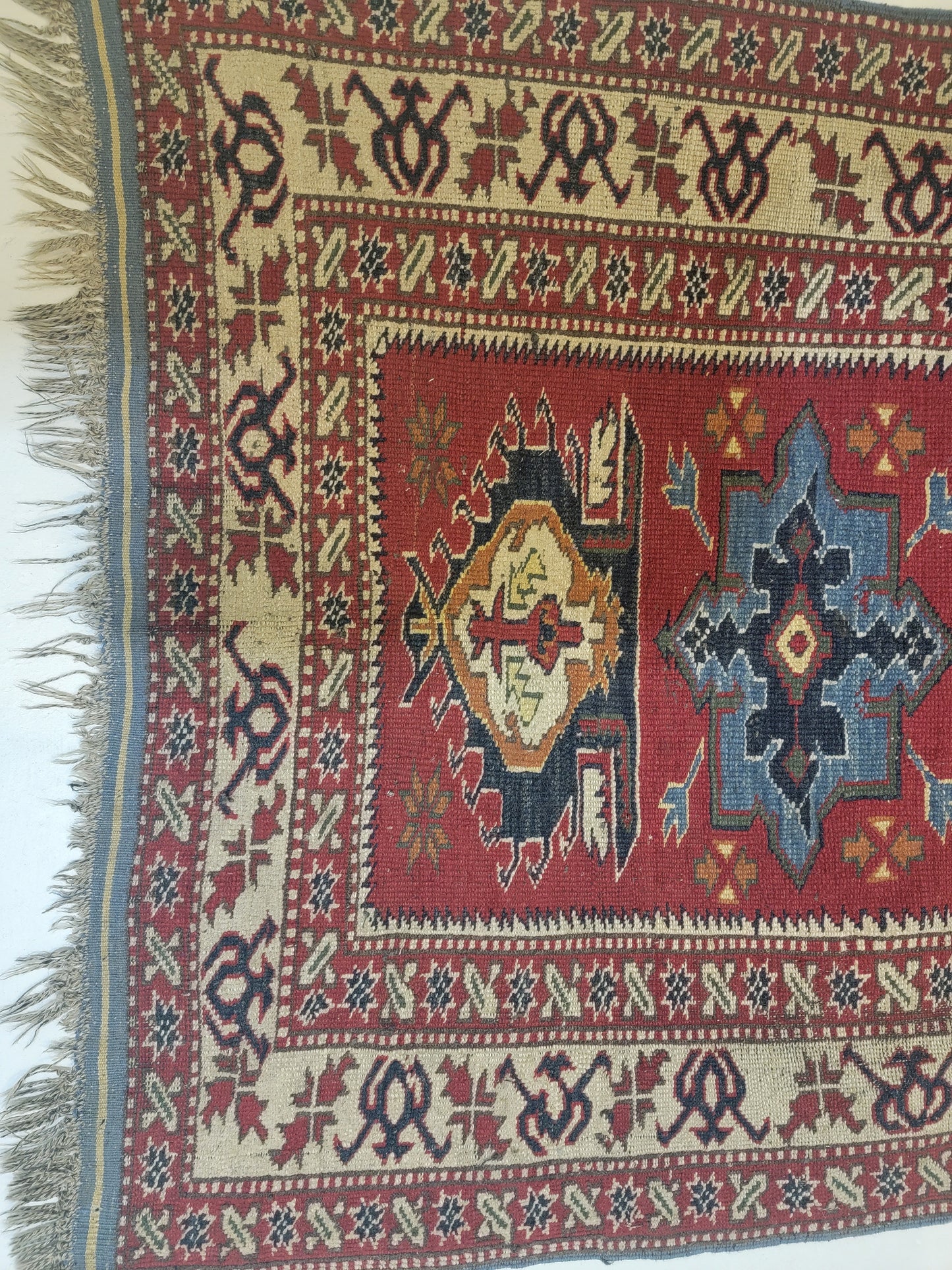 Hand-Knotted Wool Rug Afghani Shirvan 3' x 4'4"