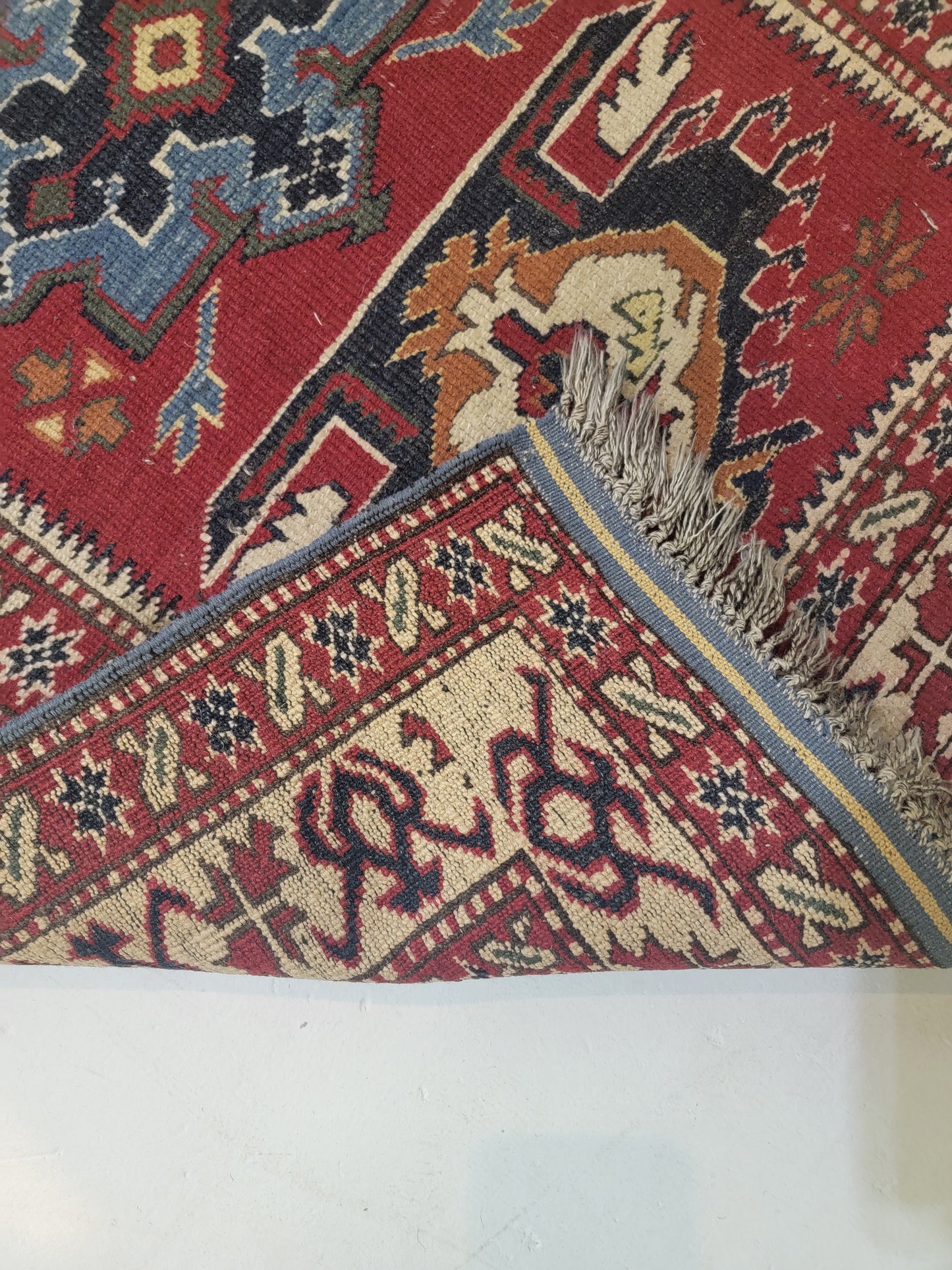 Hand-Knotted Wool Rug Afghani Shirvan 3' x 4'4"