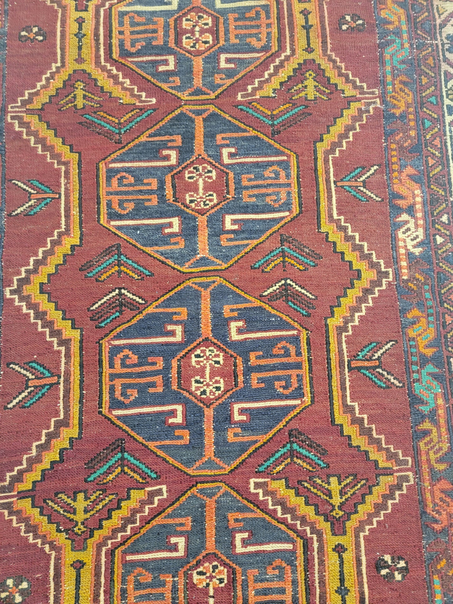 Hand-Knotted Wool Rug Soumak Kilim 2'6" x 5'