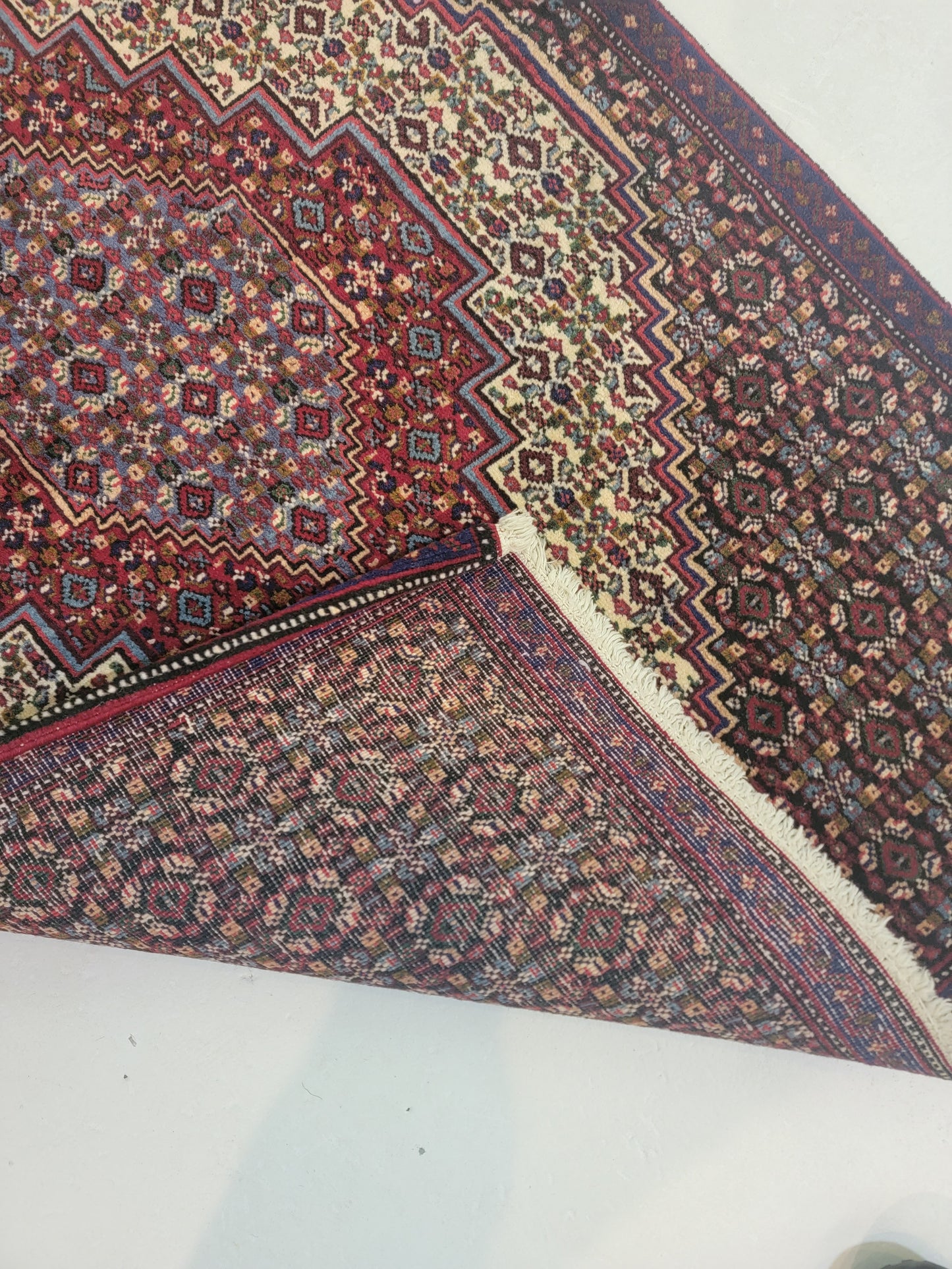 Hand-Knotted Wool Rug Kurdish Senneh 2'5" x 4'1"