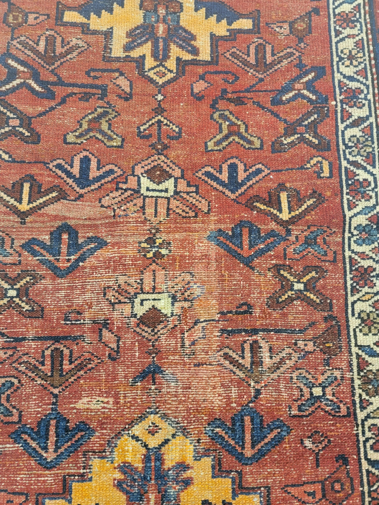Hand-Knotted Wool Rug Heriz Karajeh 3'1" x 5'9"