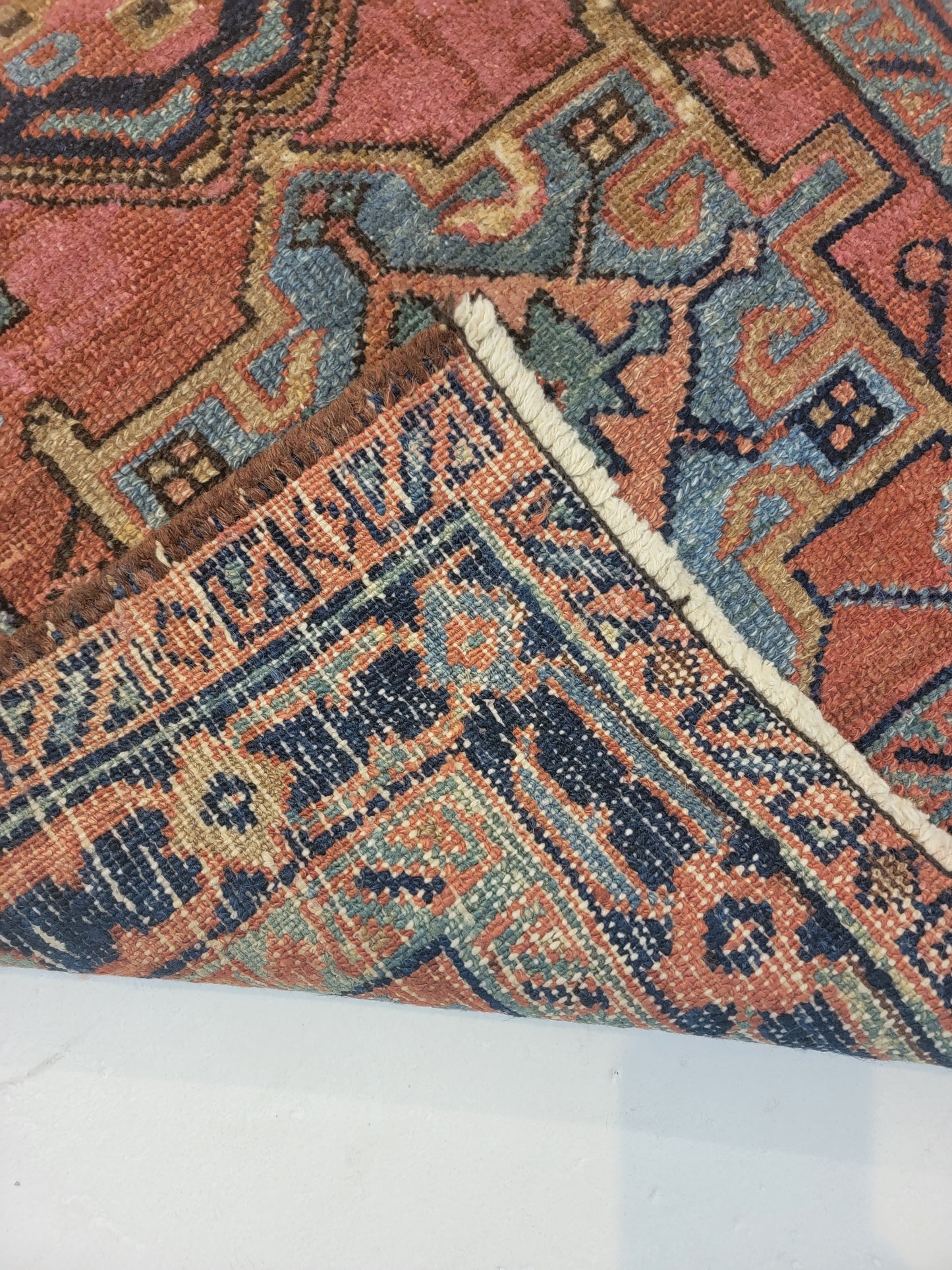 Hand-Knotted Wool Rug Heriz Karajeh 2'9" x 4'2"