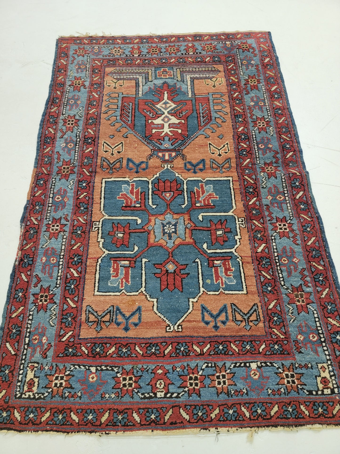 Hand-Knotted Wool Rug Heriz Karajeh 3' x 5'