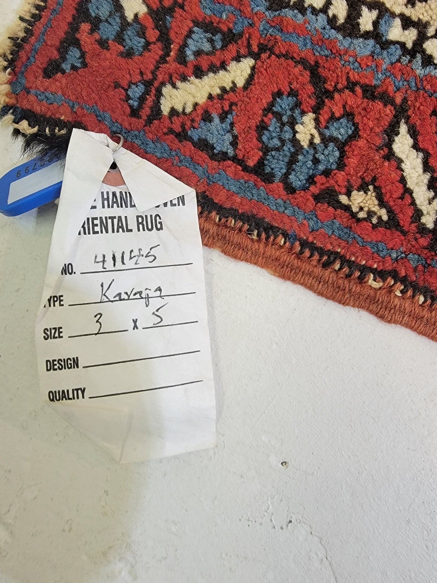 Hand-Knotted Wool Rug Heriz Karajeh 3' x 5'