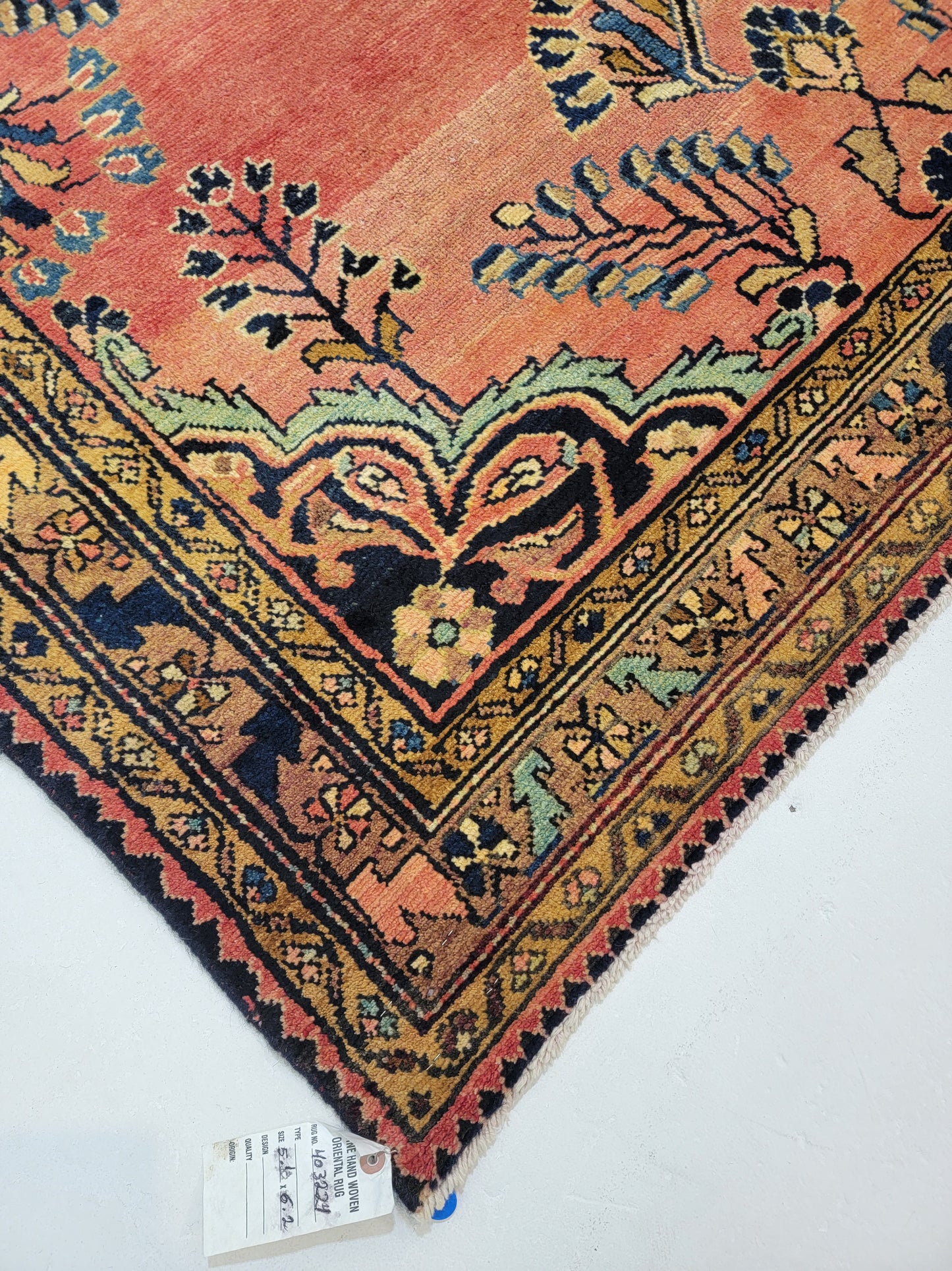 Antique Hand-Knotted Wool Armenian Lillian 5'1" x 6'2"