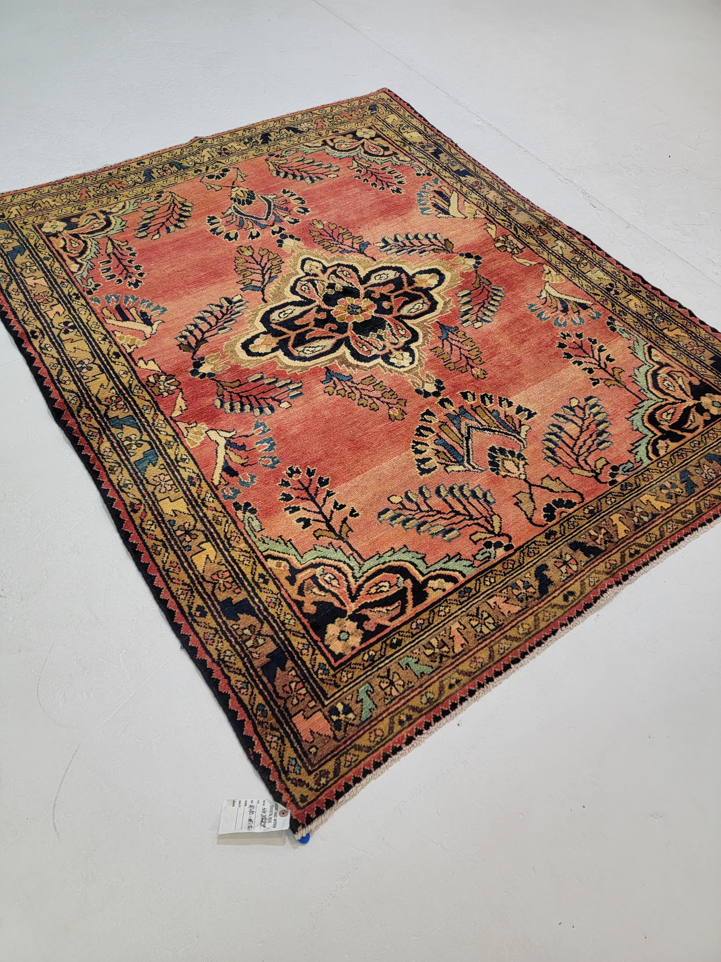 Antique Hand-Knotted Wool Armenian Lillian 5'1" x 6'2"