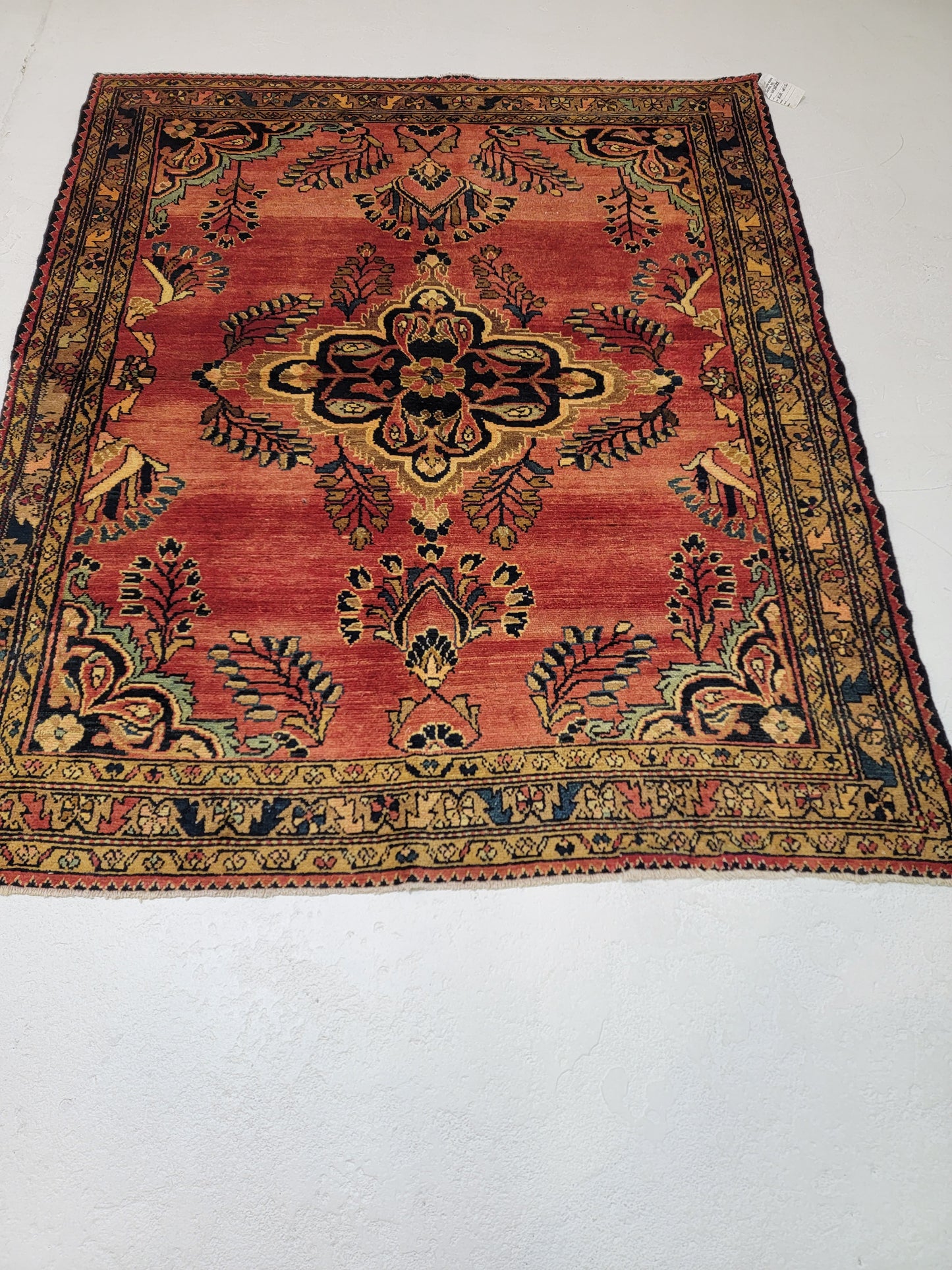 Antique Hand-Knotted Wool Armenian Lillian 5'1" x 6'2"