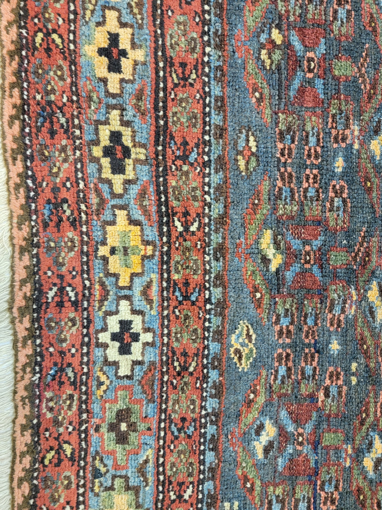 Antique Hand-Knotted Wool Malayer Collectible 4'2" x 6'8"