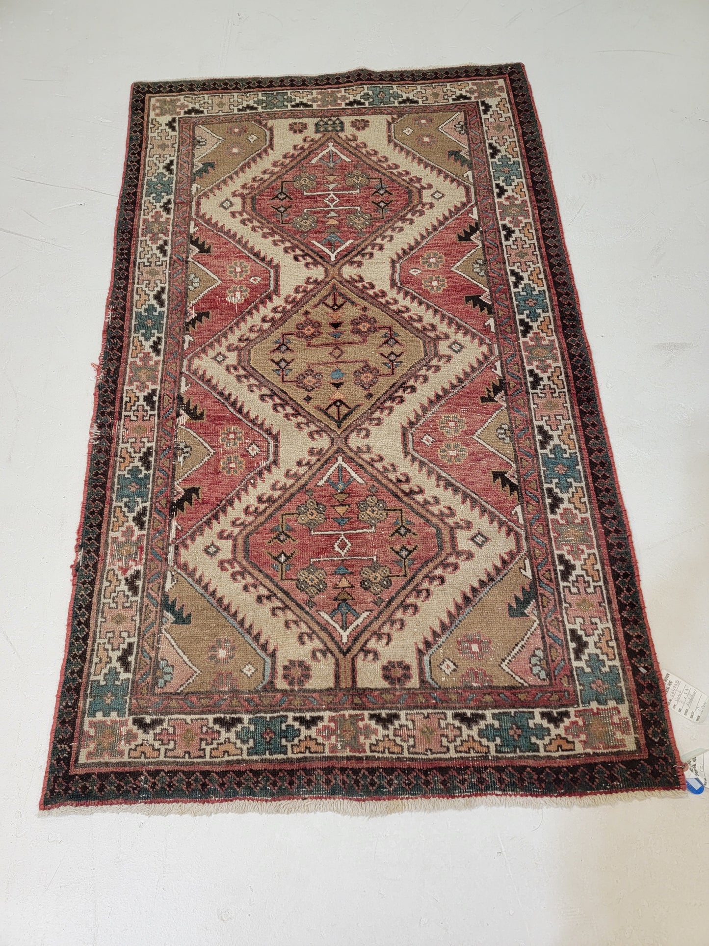 Antique Hand-Knotted Wool Persian Meshkin 3' x 5'2"