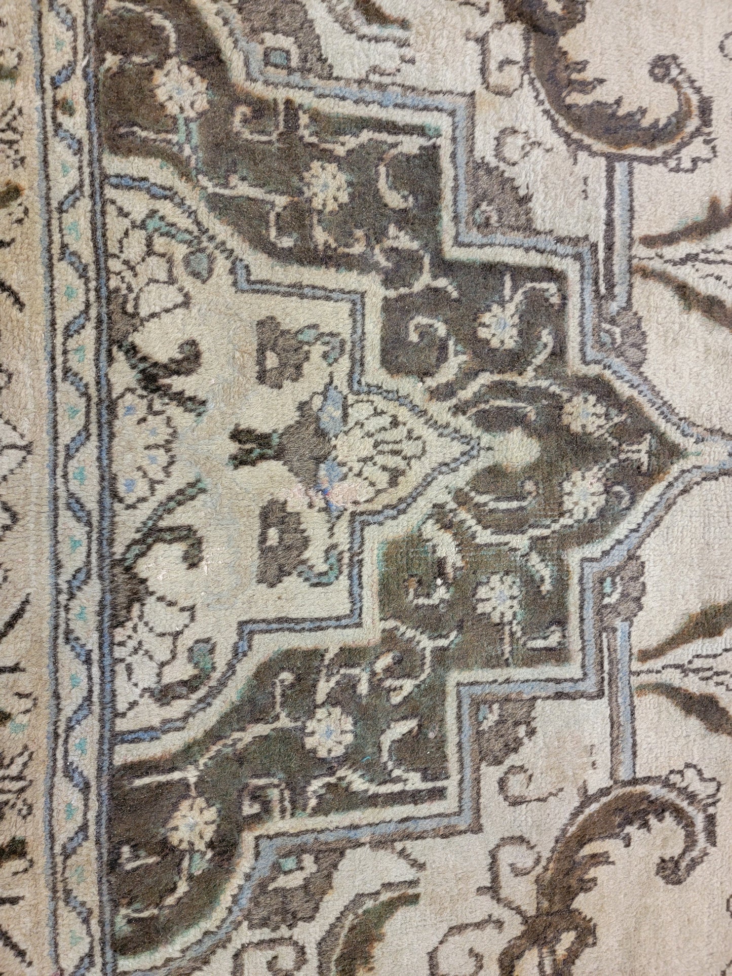 Antique Hand-Knotted Wool Area Rug Tabriz Oversized 13'3" x 18'1"
