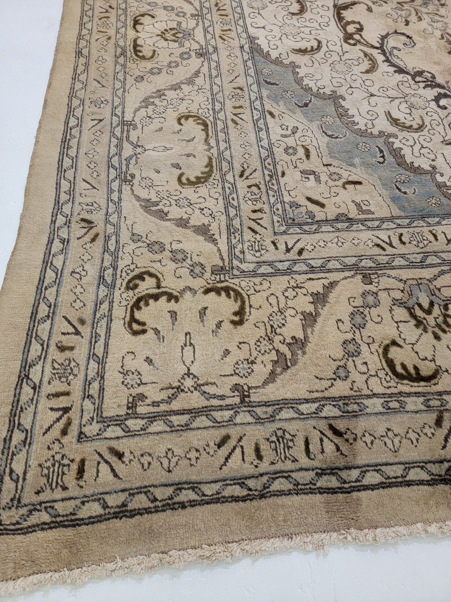 Antique Hand-Knotted Wool Area Rug Tabriz Oversized 13'3" x 18'1"