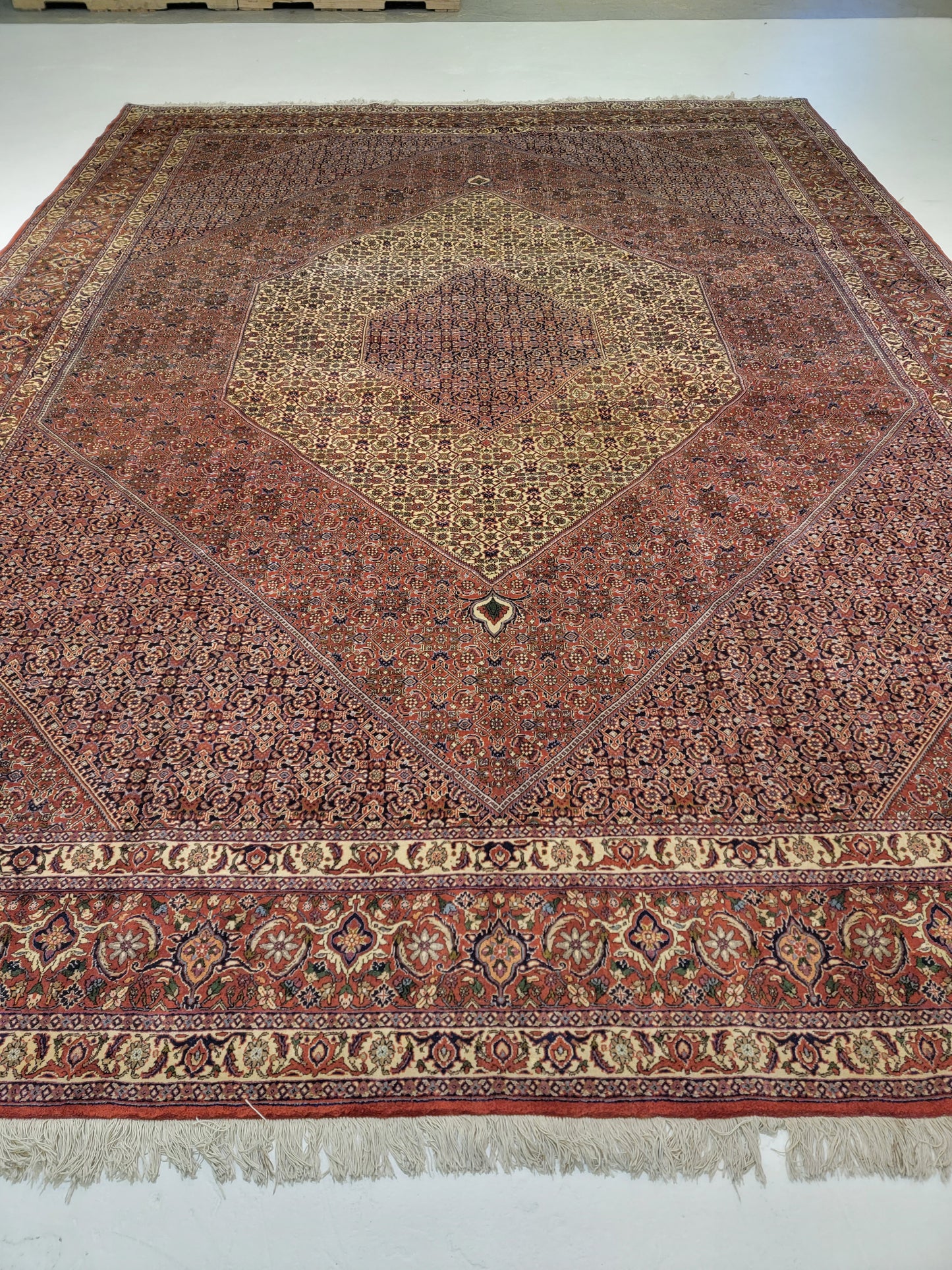 Antique Hand-Knotted Wool Area Rug Bijar Mahi 9'8" x 13'