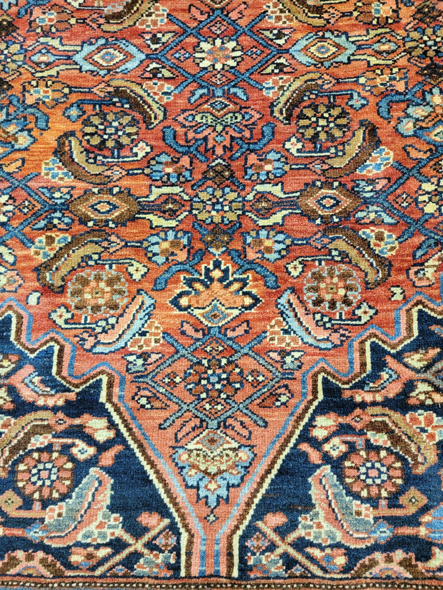 Antique Hand-Knotted Wool Area Rug Bijar Collectible 14'11" x 25'