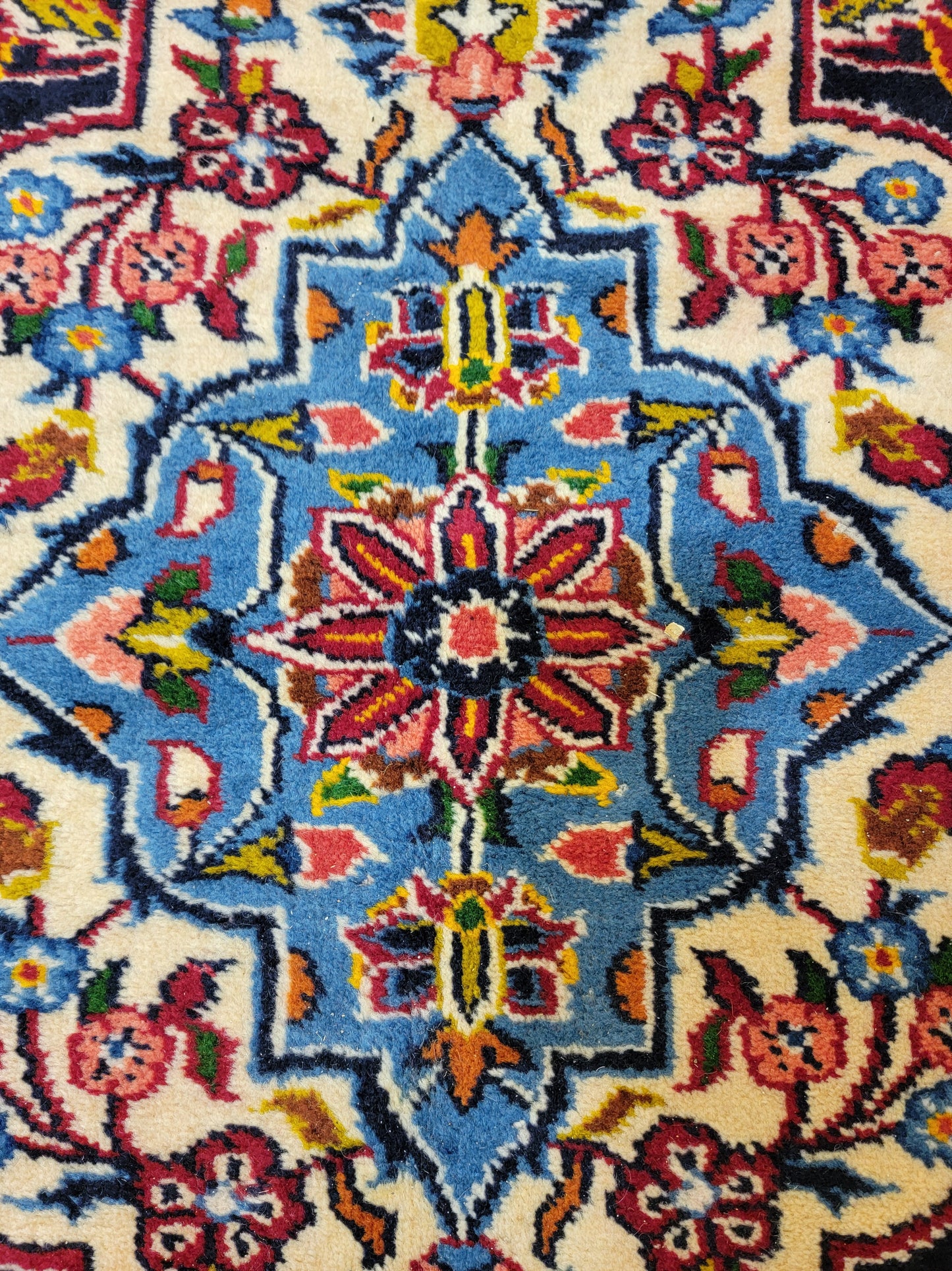 Antique Hand-Knotted Wool Area Rug Original Kashan Oversized 13'2" x 15'11"