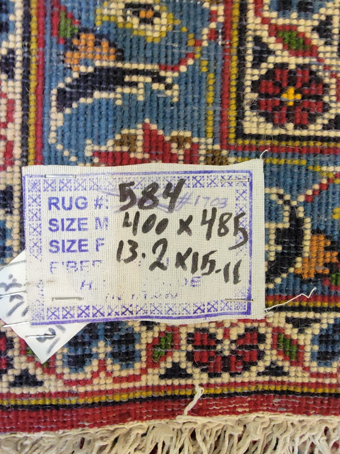 Antique Hand-Knotted Wool Area Rug Original Kashan Oversized 13'2" x 15'11"
