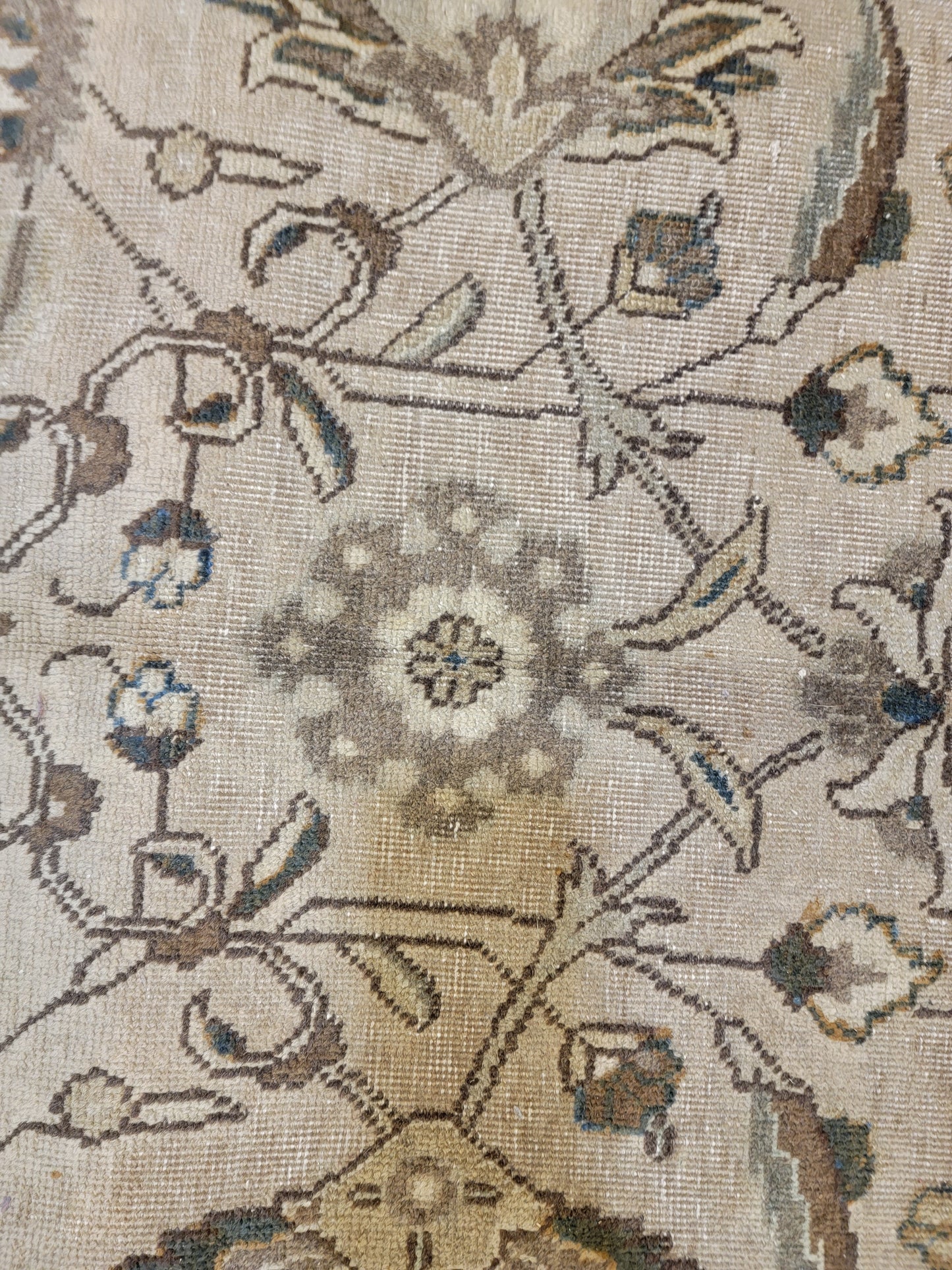 Antique Hand-Knotted Wool Area Rug Tabriz 12'6" x 19'7"