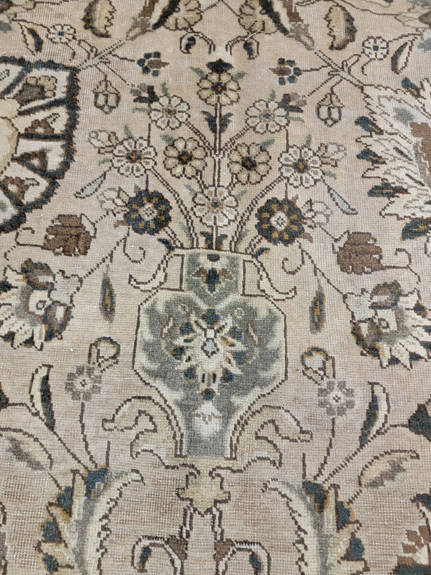 Antique Hand-Knotted Wool Area Rug Tabriz 12'6" x 19'7"