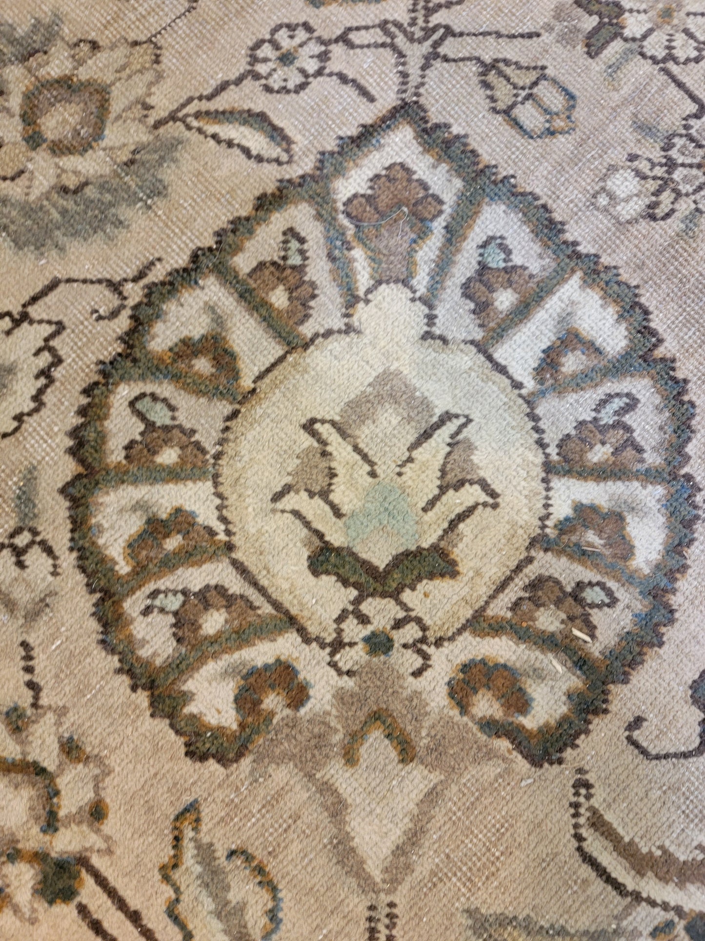 Antique Hand-Knotted Wool Area Rug Tabriz 12'6" x 19'7"