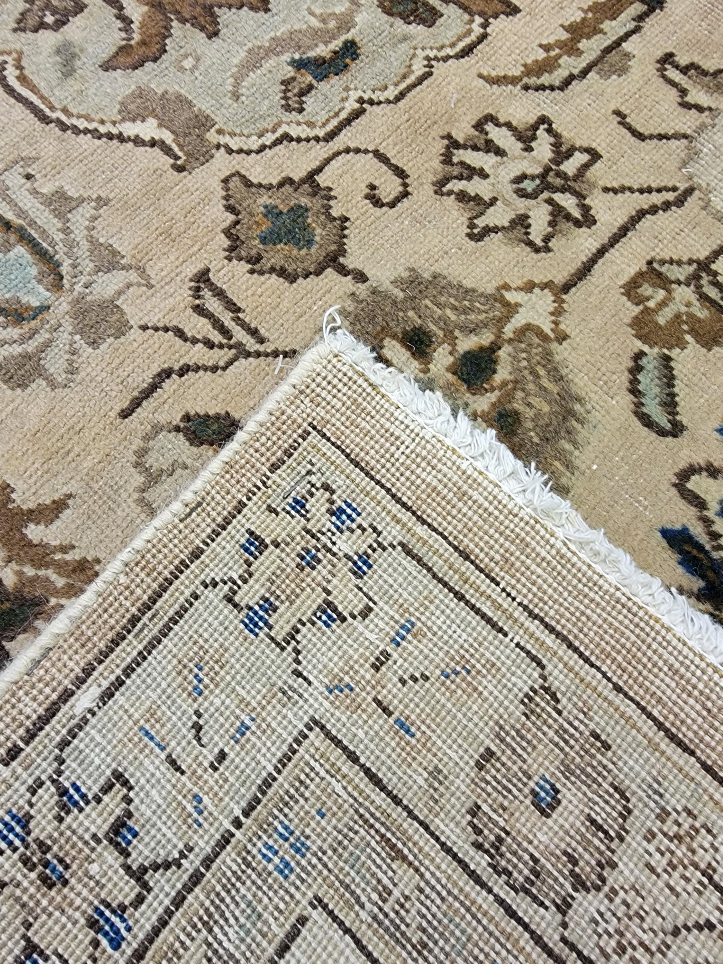 Antique Hand-Knotted Wool Area Rug Tabriz 12'6" x 19'7"