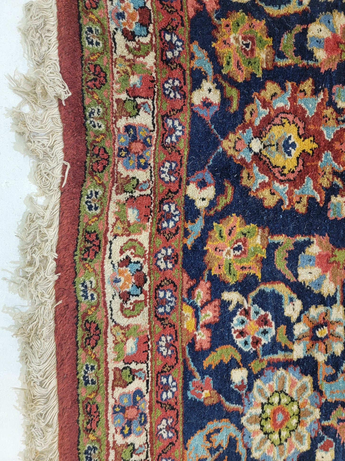 Antique Hand-Knotted Wool Area Rug Mahal 11'10" x 15'